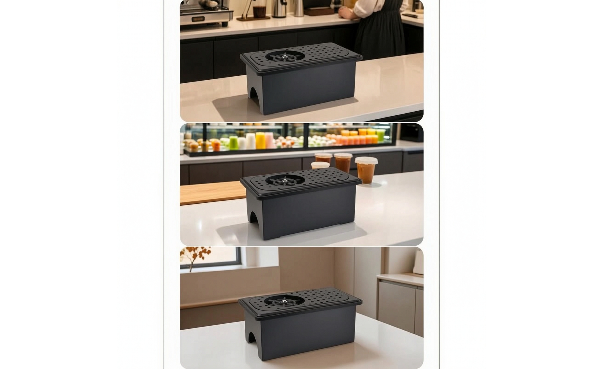 Countertop Cup Washer Compact Countertop Glass Rinser Matte Black for Bartenders