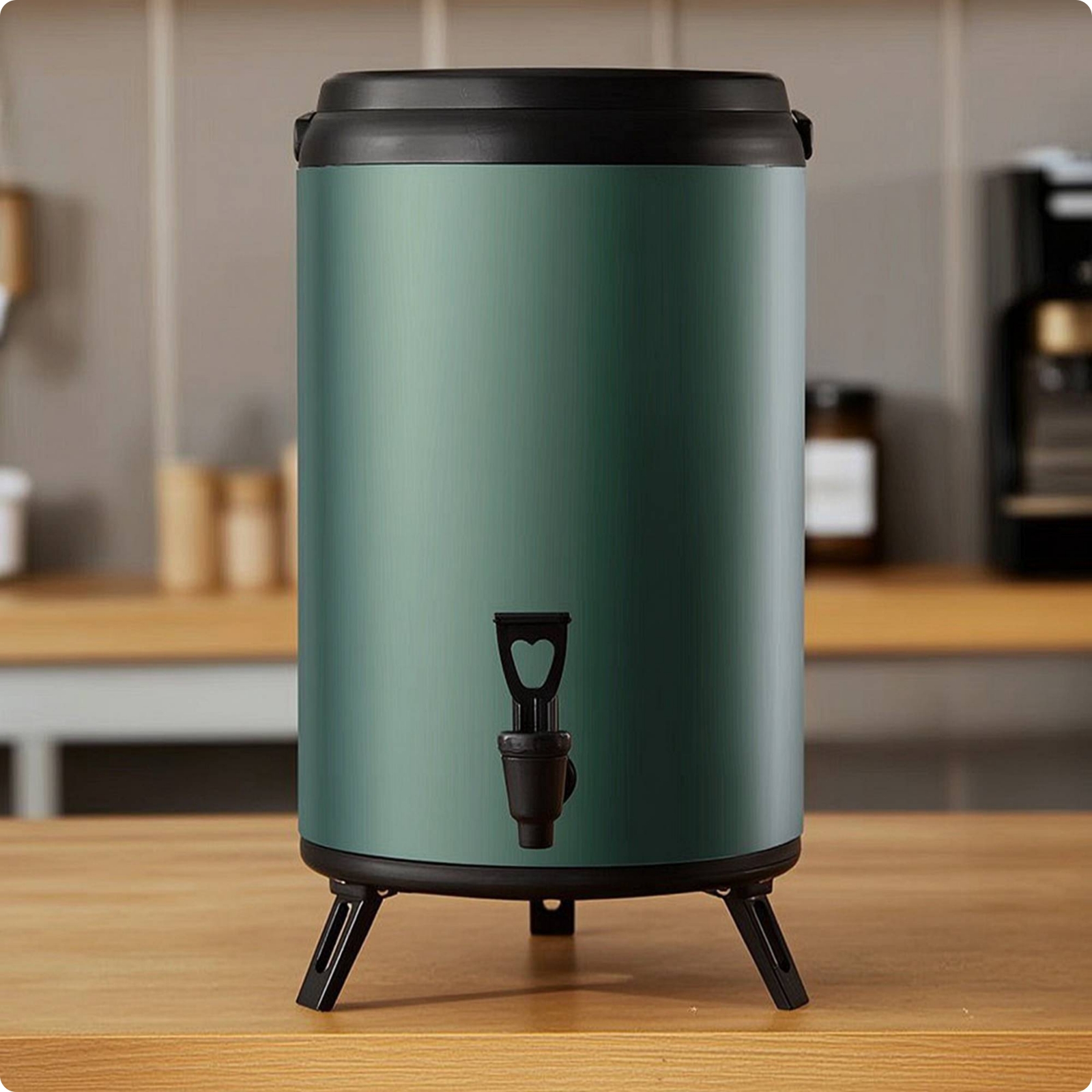 Getränkespender mit ausklappbaren Standfüßen warmhaltend für Gastronomie