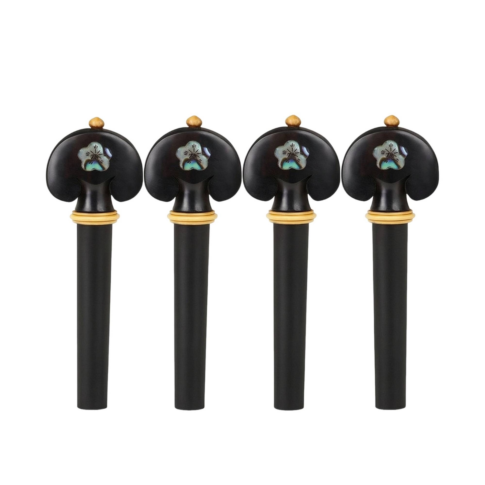 4 Pieces Violin Pegs with Iridescent Shell Inlay Tapered for Violinists