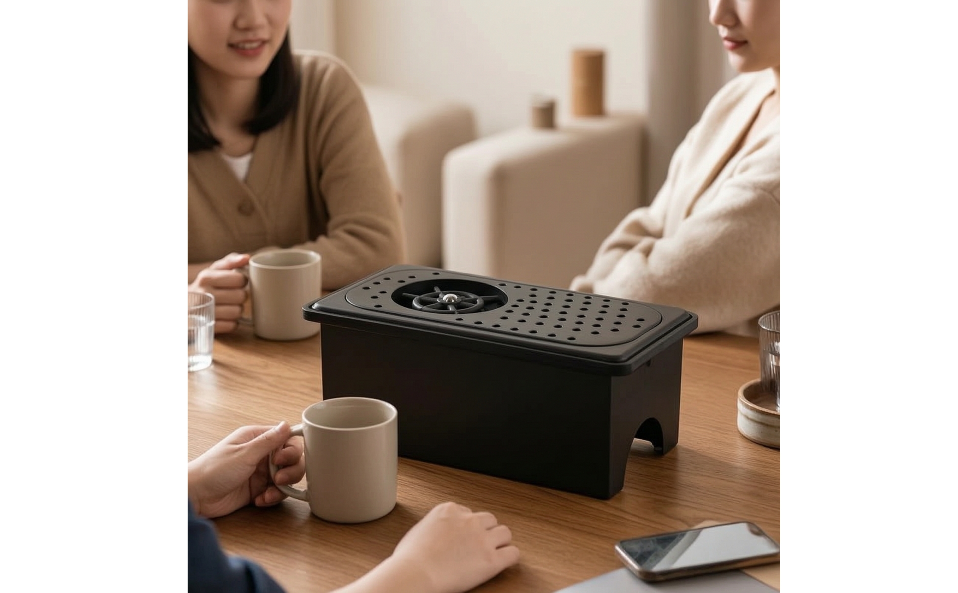 Countertop Cup Washer Compact Countertop Glass Rinser Matte Black for Bartenders