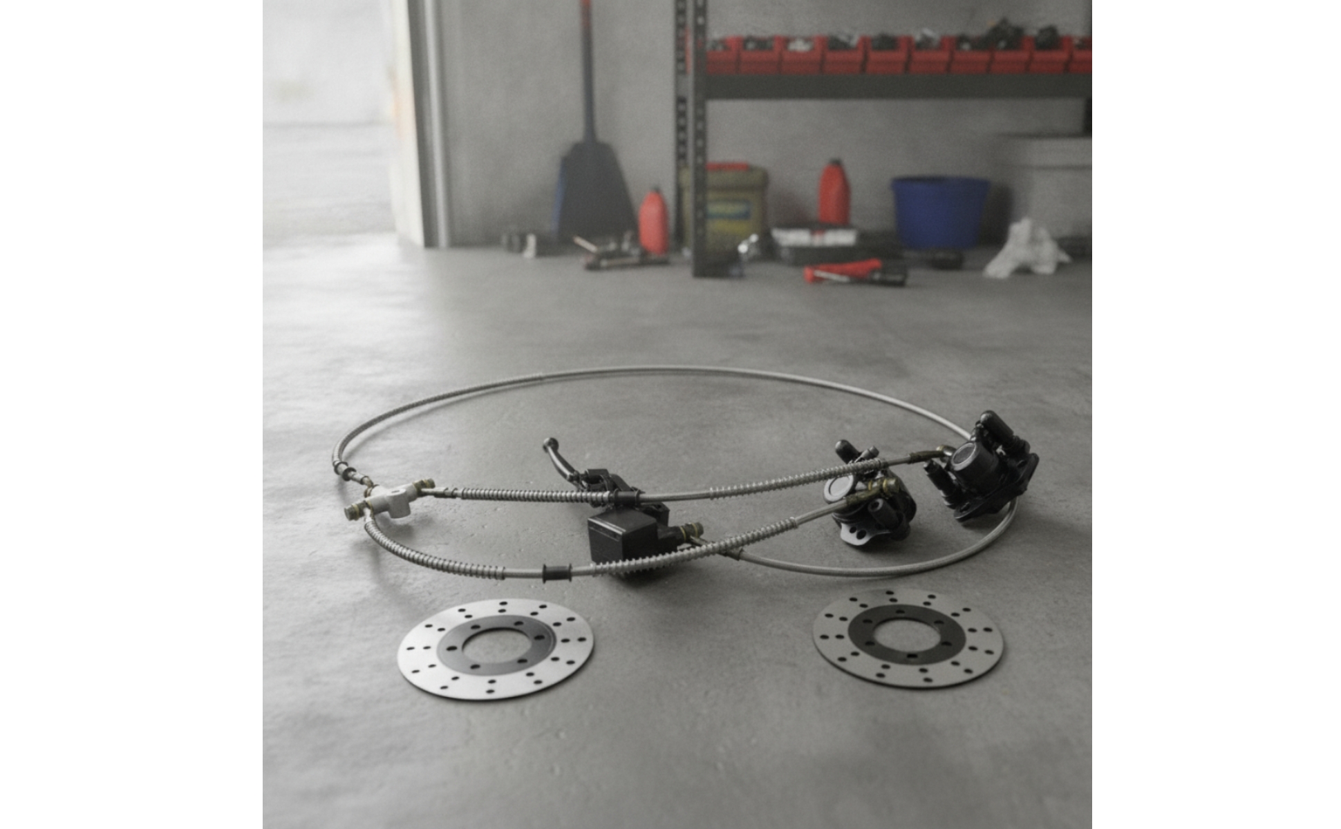 Scheibenbremsensatz mit Bremsscheiben hydraulisch für Buggy, Heimwerker, Bastler