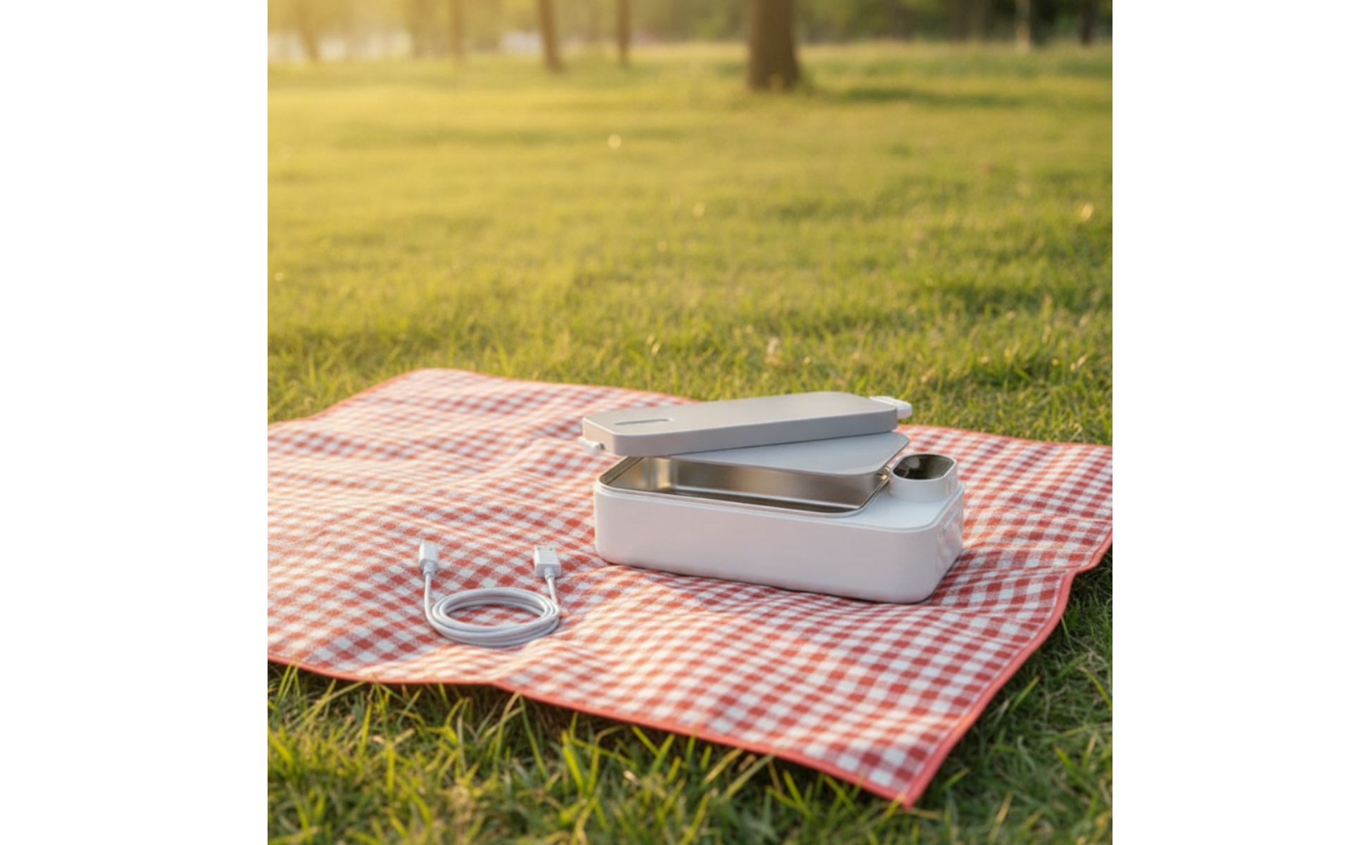 Lunch Box with Stainless Steel Liner Rechargeable Electric Lunch Box Insulated