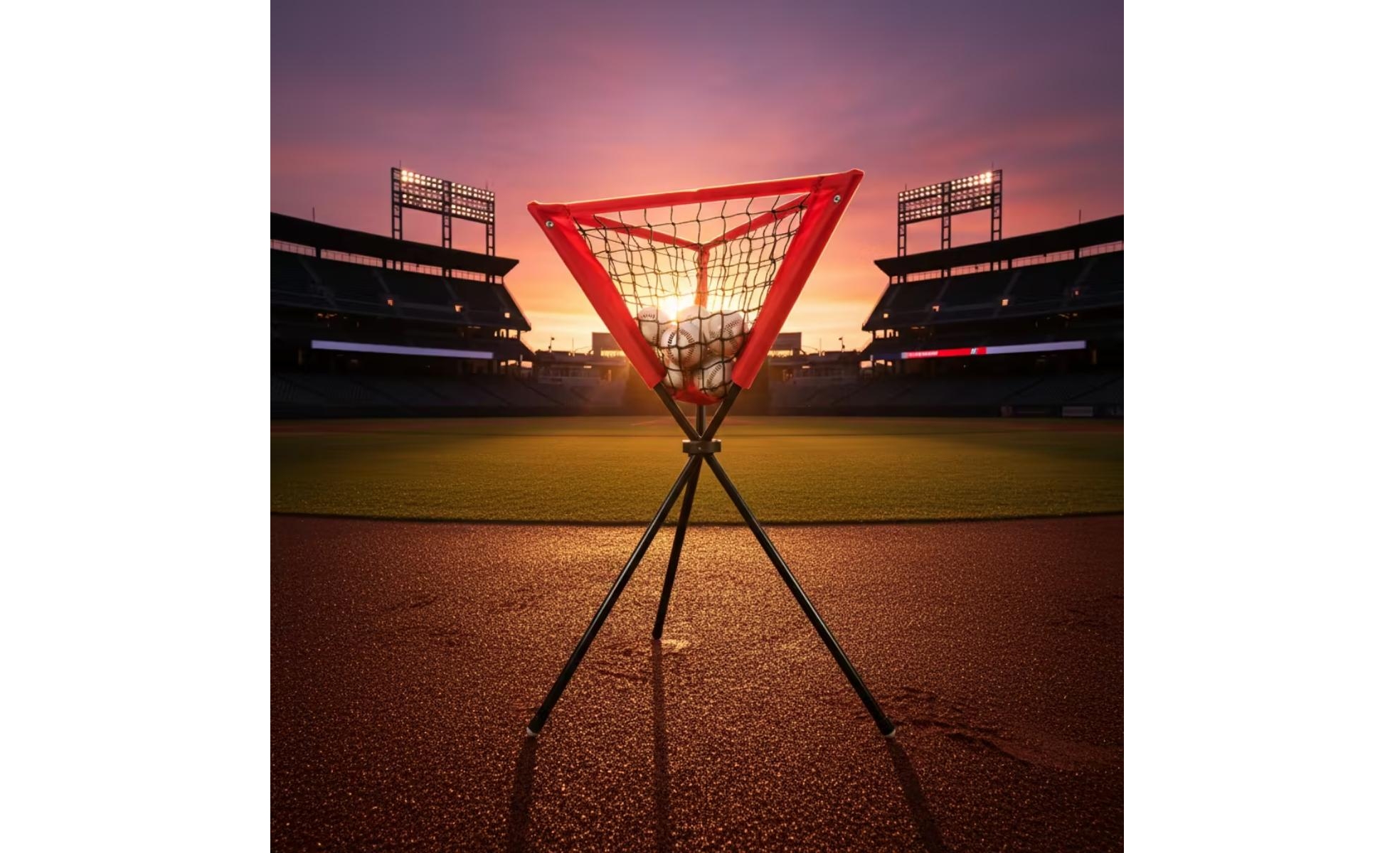 Baseballnetz mit Stativ Dreieckig Softballnetz mit Dreibeinstativ Tragbar