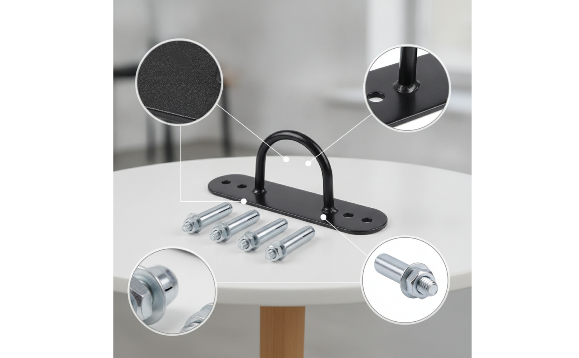 Fitness Anchor Bracket Heavy-Duty Wall Anchor with Loop Long-Lasting