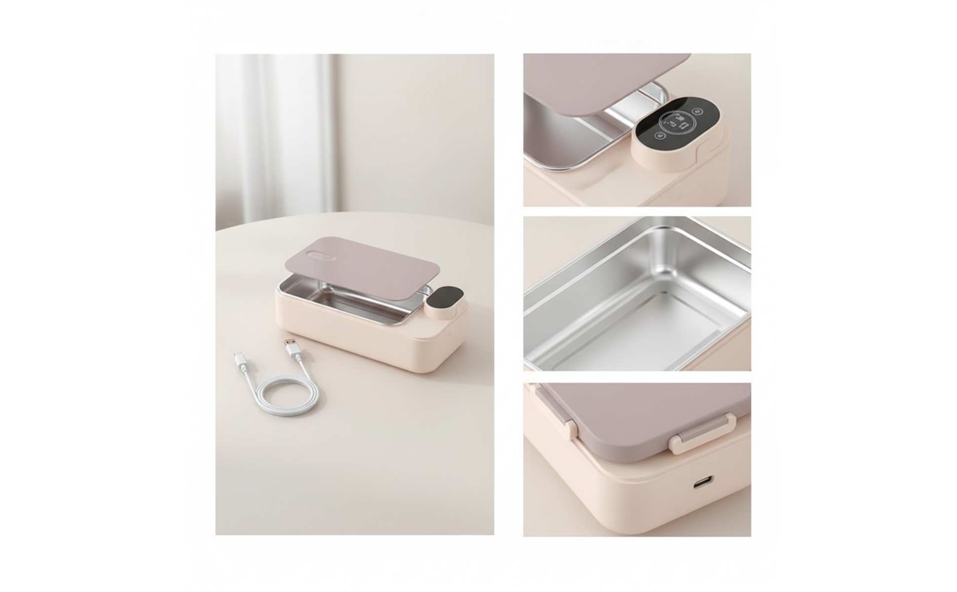 Lunch Box with Stainless Steel Liner Rechargeable Electric Lunch Box Insulated