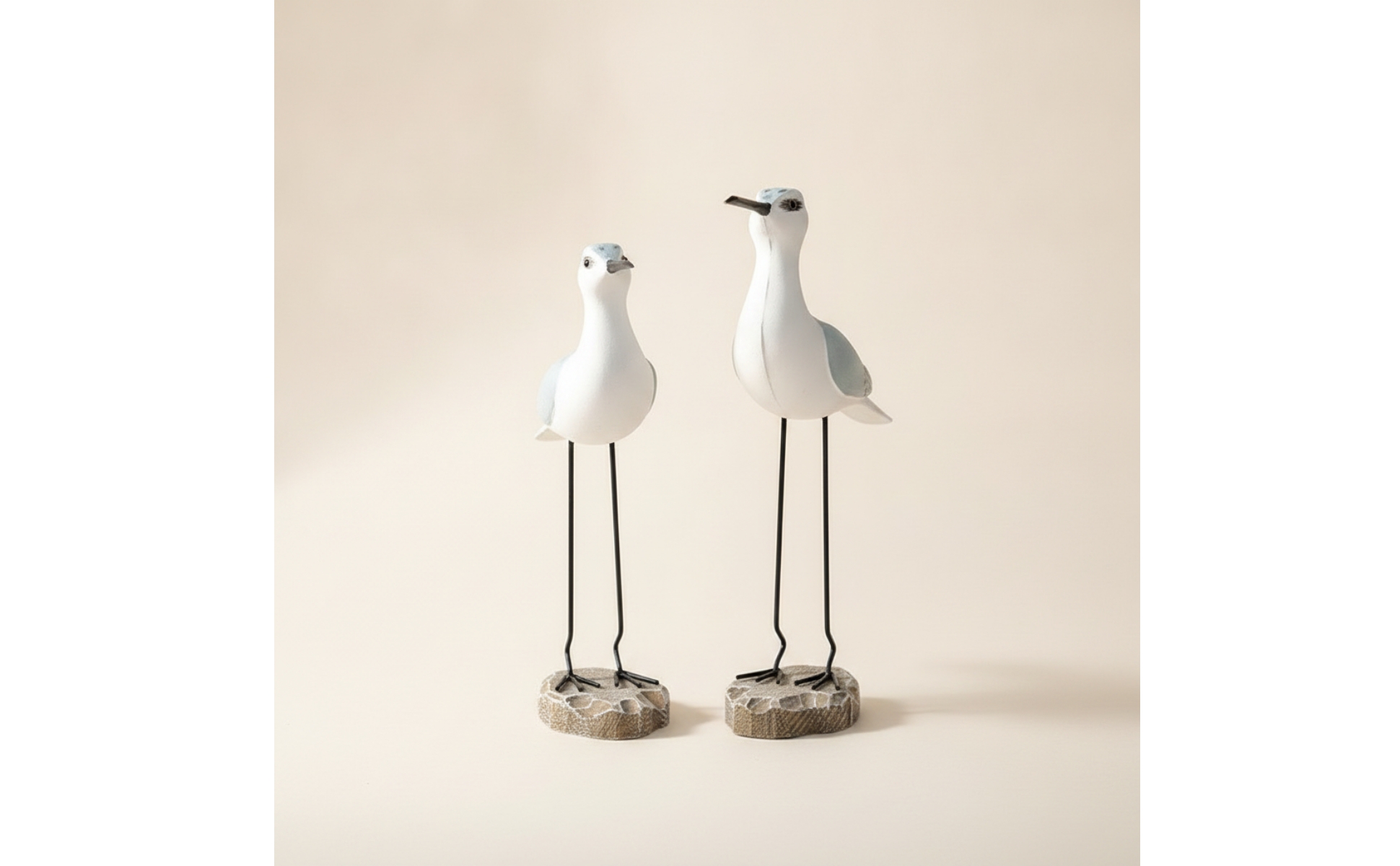 2 Stück Vogelfigur Maritim Vogel-Dekofigur Geschnitzt für Regal, Dekoliebhaber