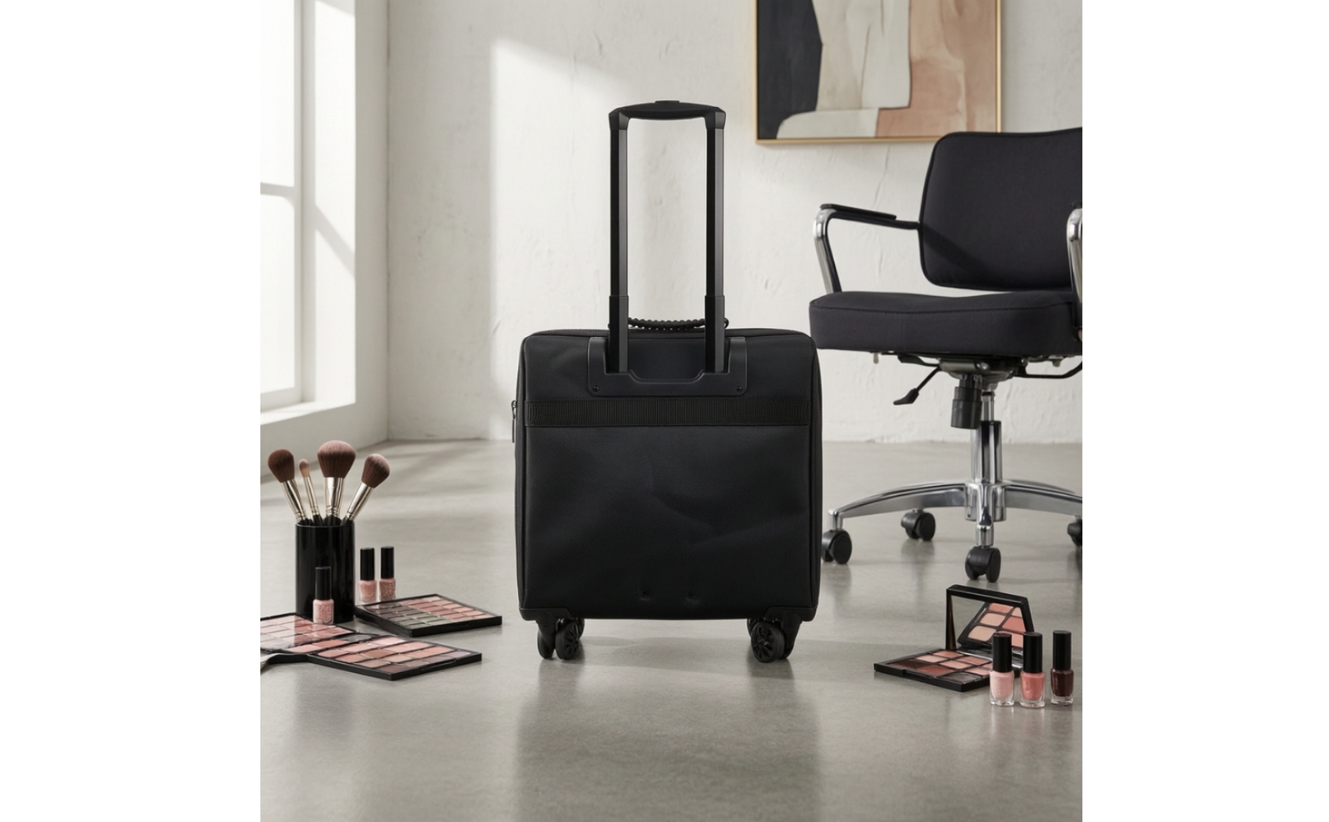 kosmetikkoffer mit Rollen rollbar kosmetiktrolley organisiert für reisen, studio
