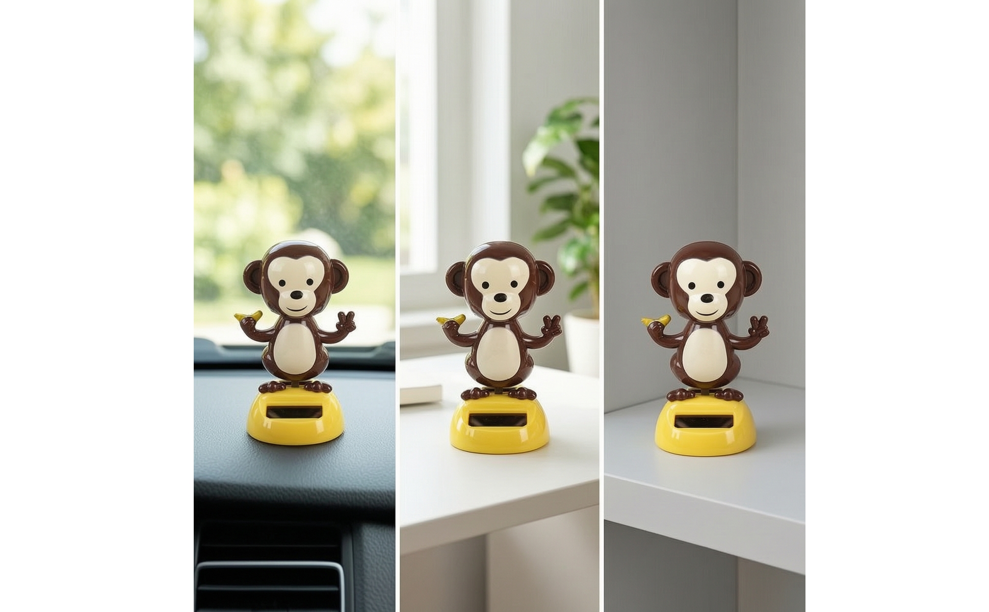 Solar-Powered Dancing Monkey Wobbling Solar Monkey Ornament Cute for Drivers