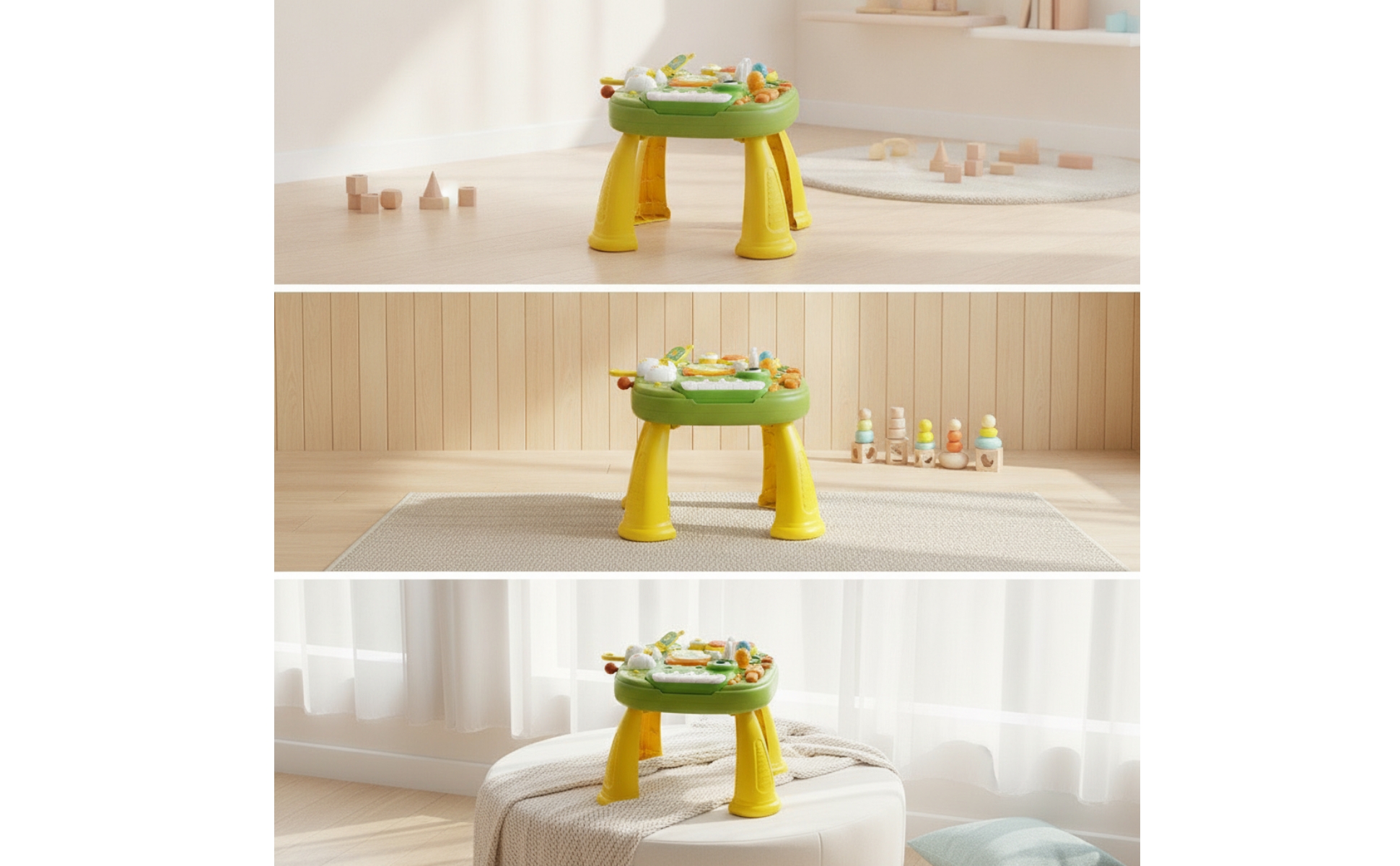 Dinosaur Activity Table Educational Toy Table with Piano Interactive for Nursery