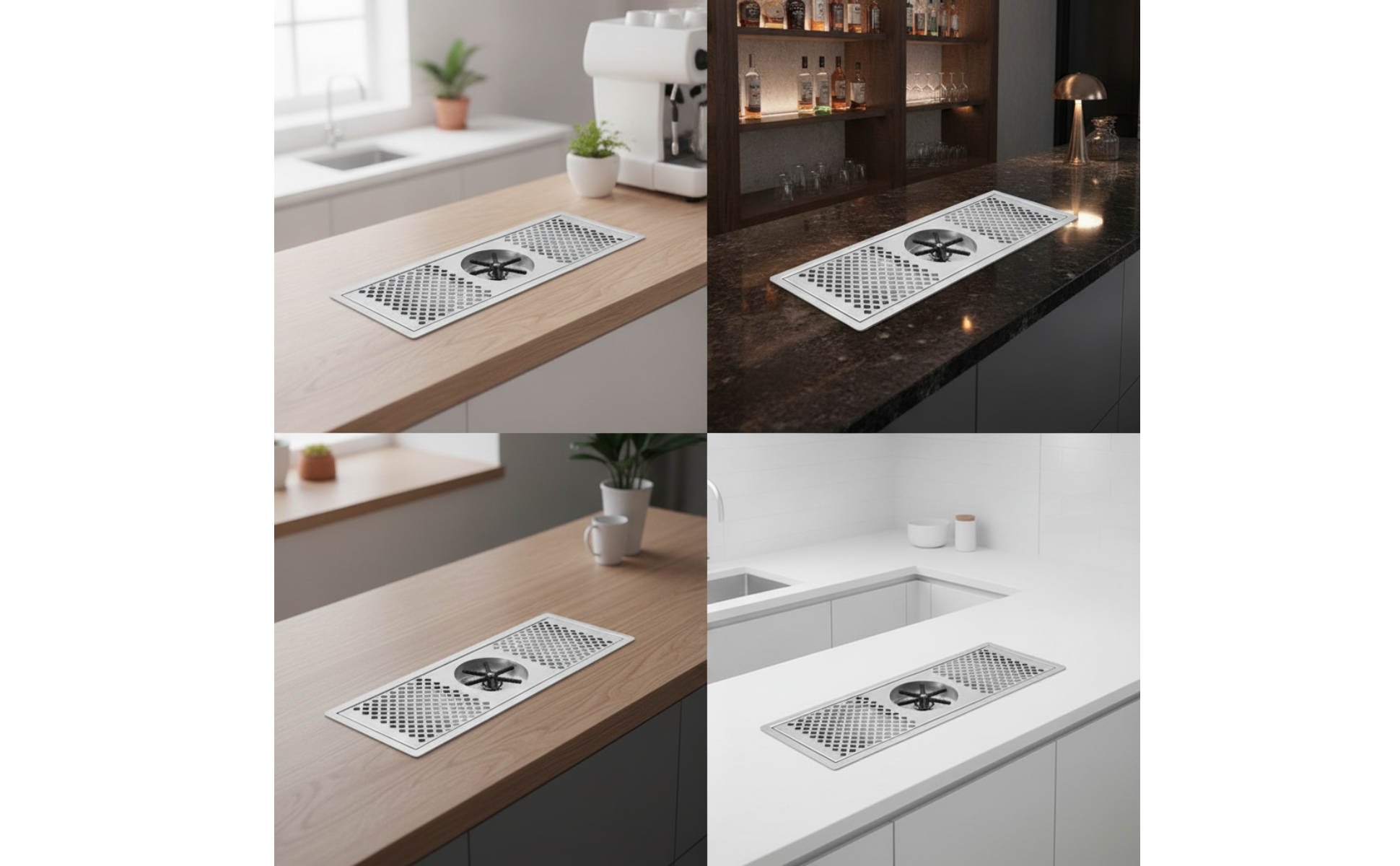 Einbau-Gläserspüler Edelstahl 304 Gläserspülbecken Gebürstet für Theke, Baristas