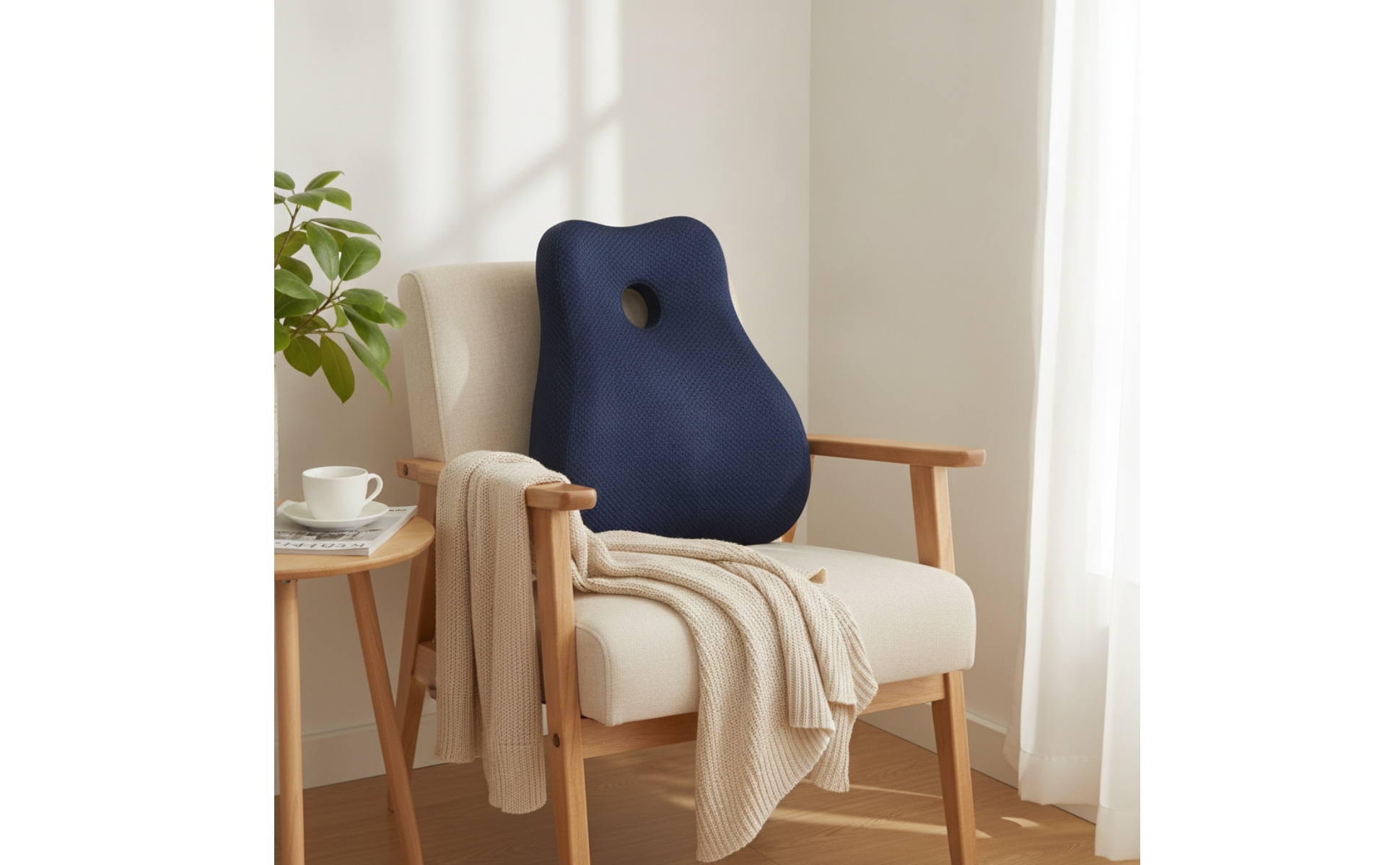 Rückenstütze mit Memory-Schaum ergonomisch Lendenwirbelkissen druckentlastend