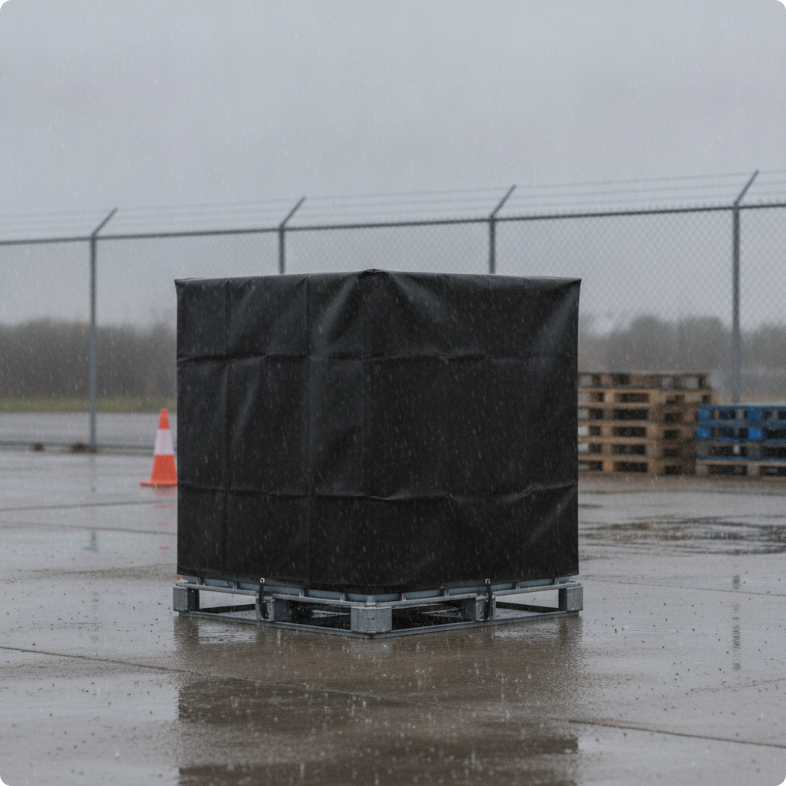 Bulk Storage Container Cover with Top Opening Outdoor Bulk Storage Container