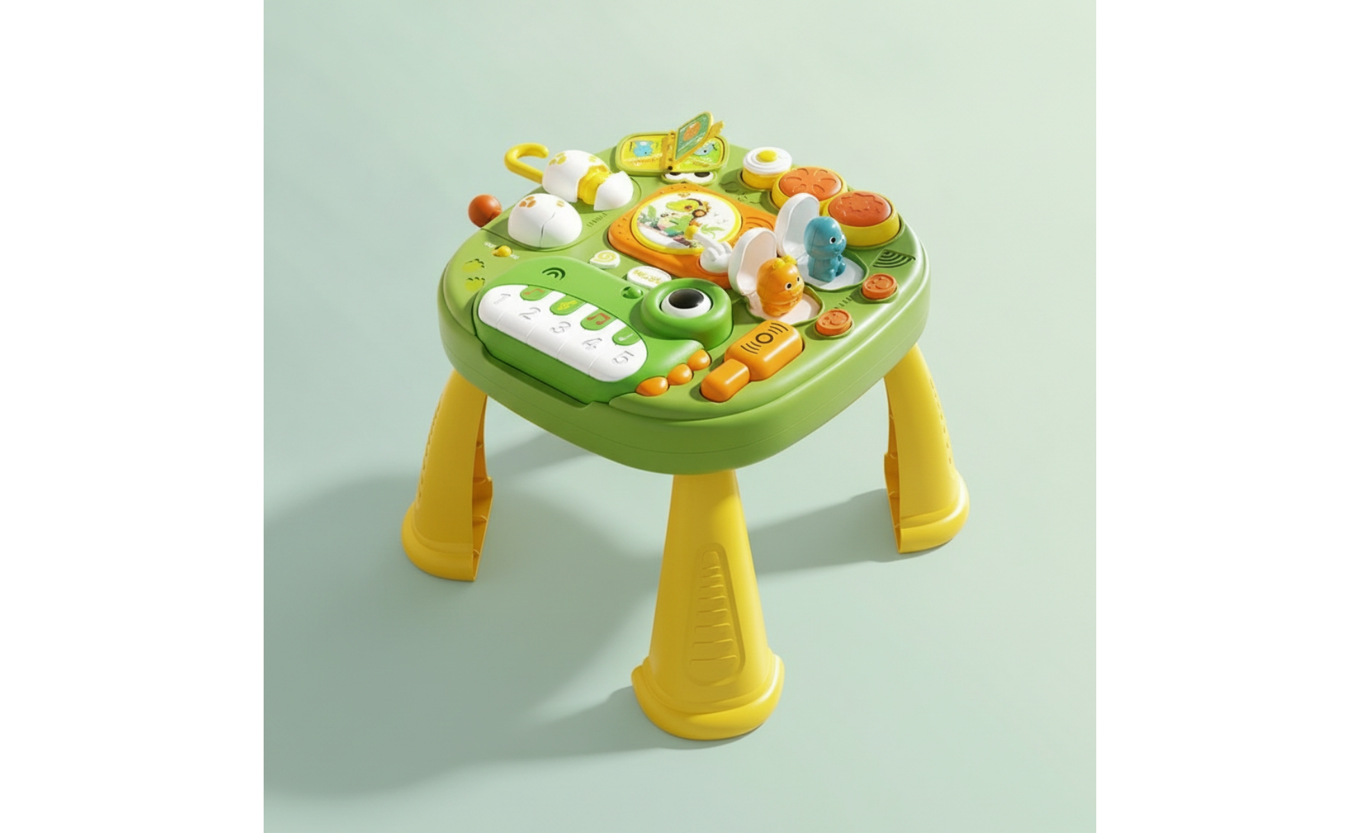 Dinosaur Activity Table Educational Toy Table with Piano Interactive for Nursery