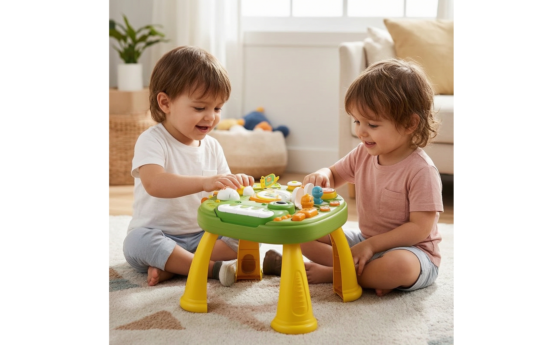 Dinosaur Activity Table Educational Toy Table with Piano Interactive for Nursery