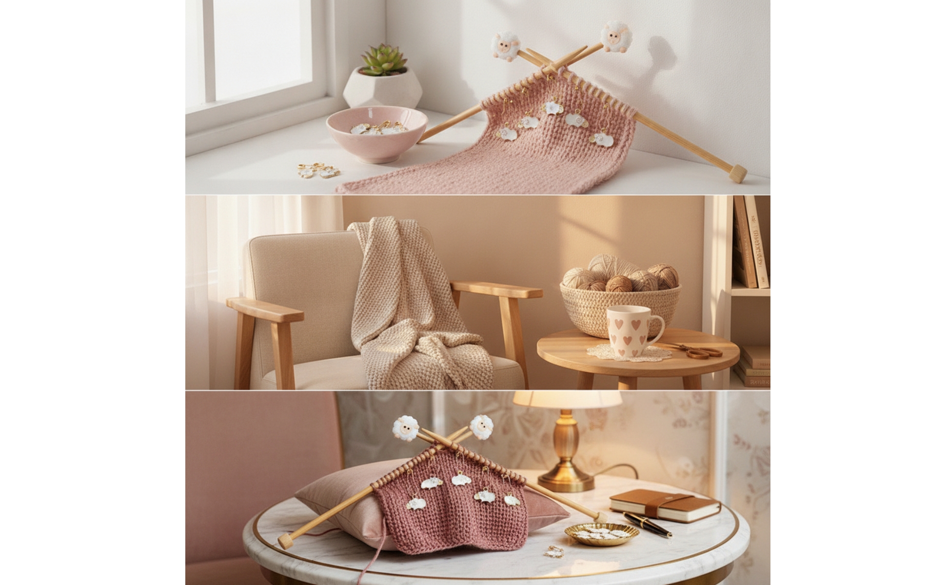 Maschenmarkierer mit Nadelstopper emailliert Nadelstopper handgemacht