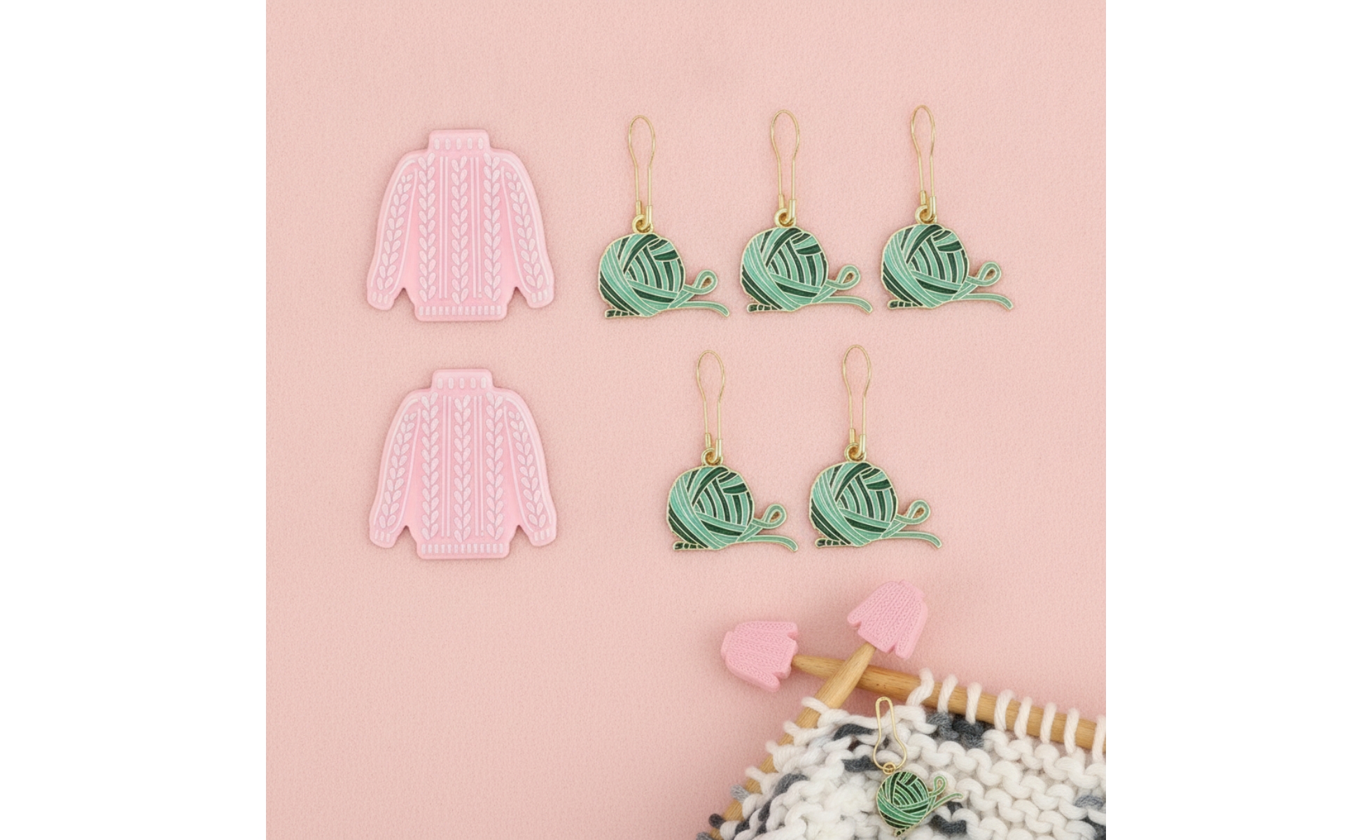Maschenmarkierer mit Nadelstopper emailliert Nadelstopper handgemacht