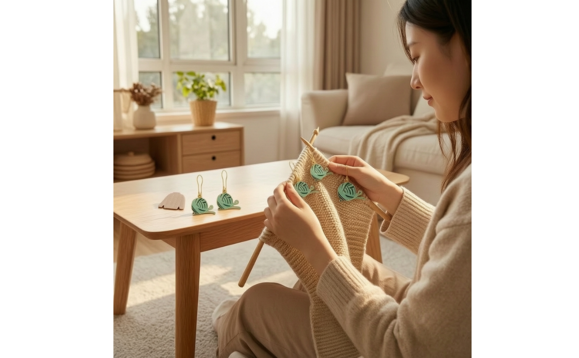 Maschenmarkierer mit Nadelstopper emailliert Nadelstopper handgemacht