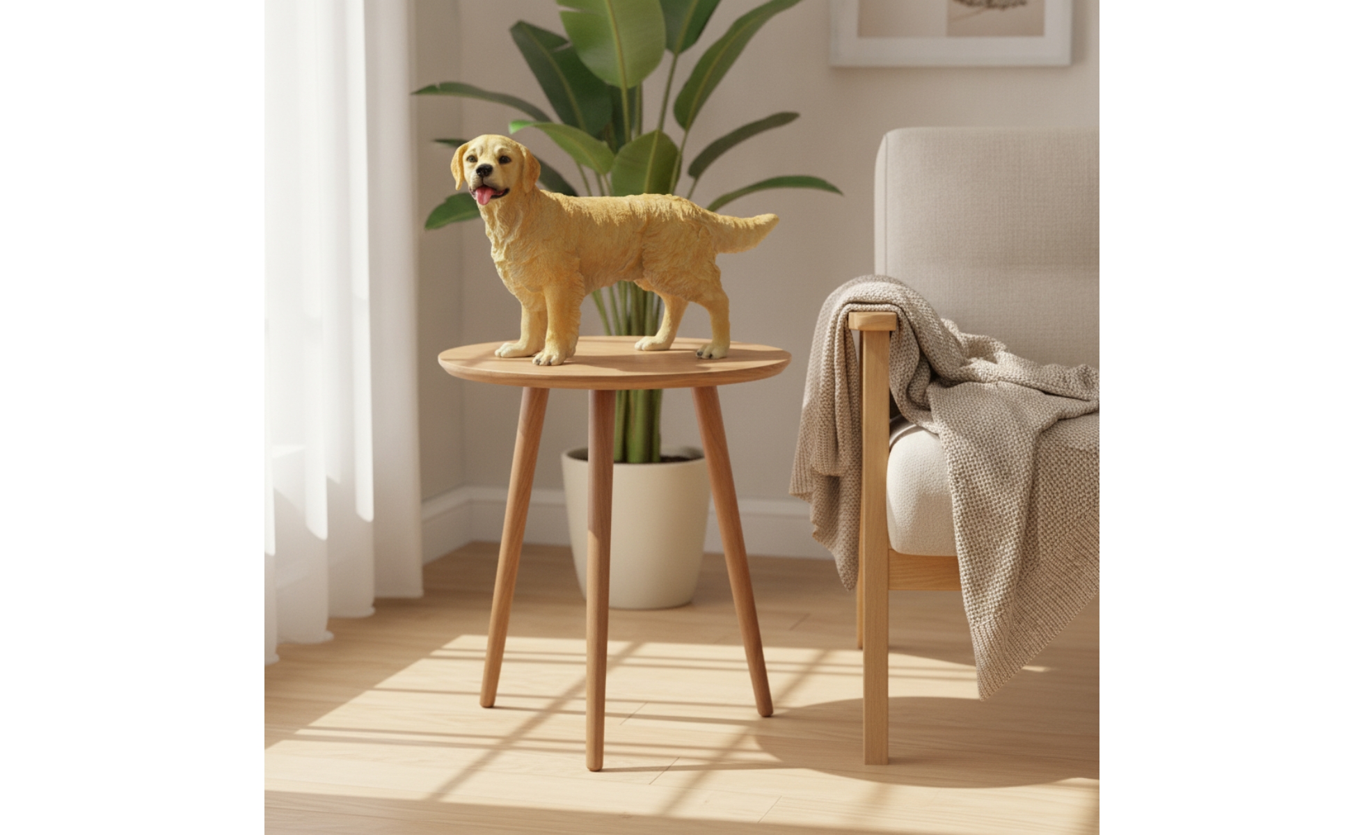 Hundefigur aus Kunstharz realistisch Chihuahua-Skulptur freistehend für Regal