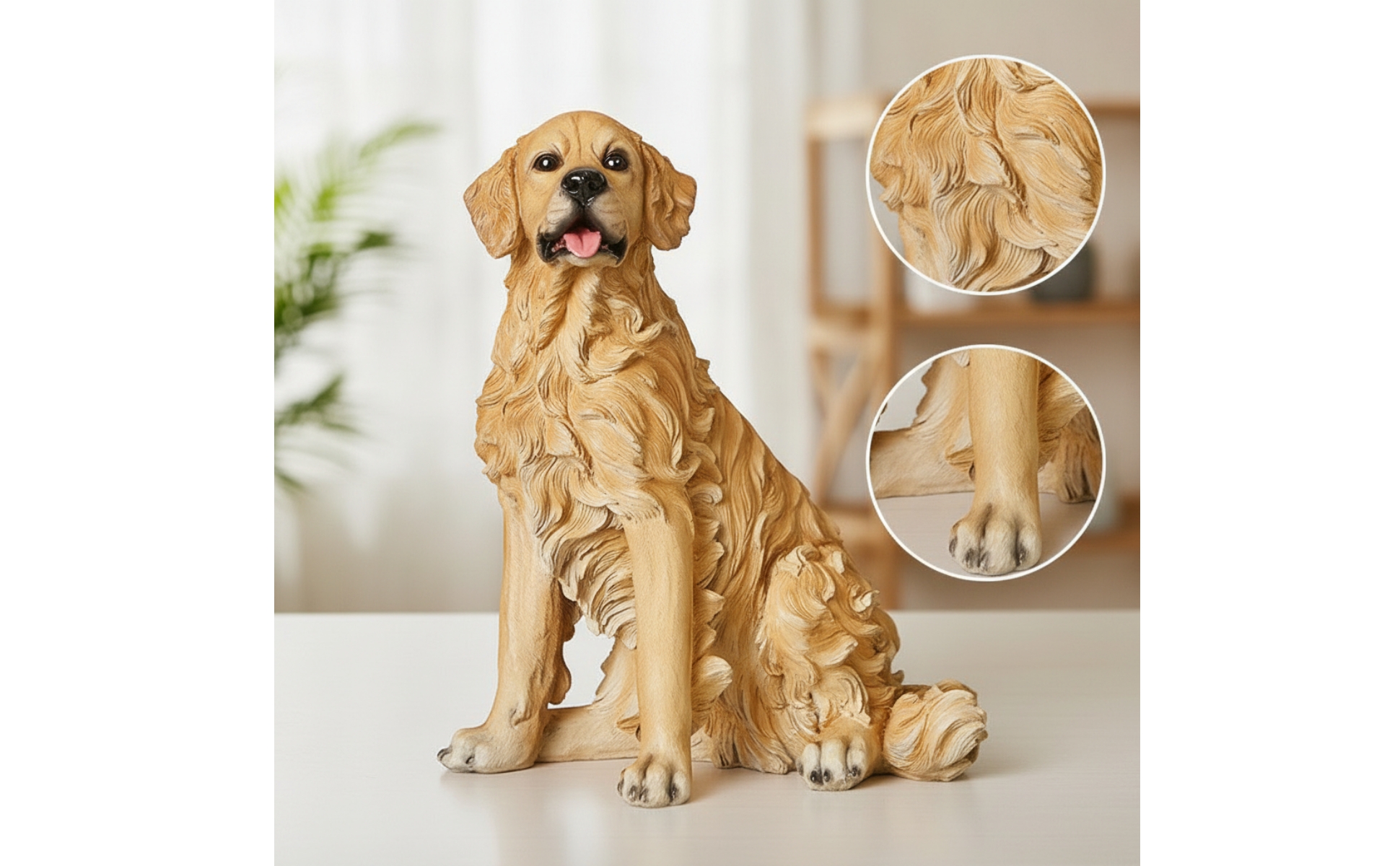 Hundefigur aus Kunstharz realistisch Chihuahua-Skulptur freistehend für Regal