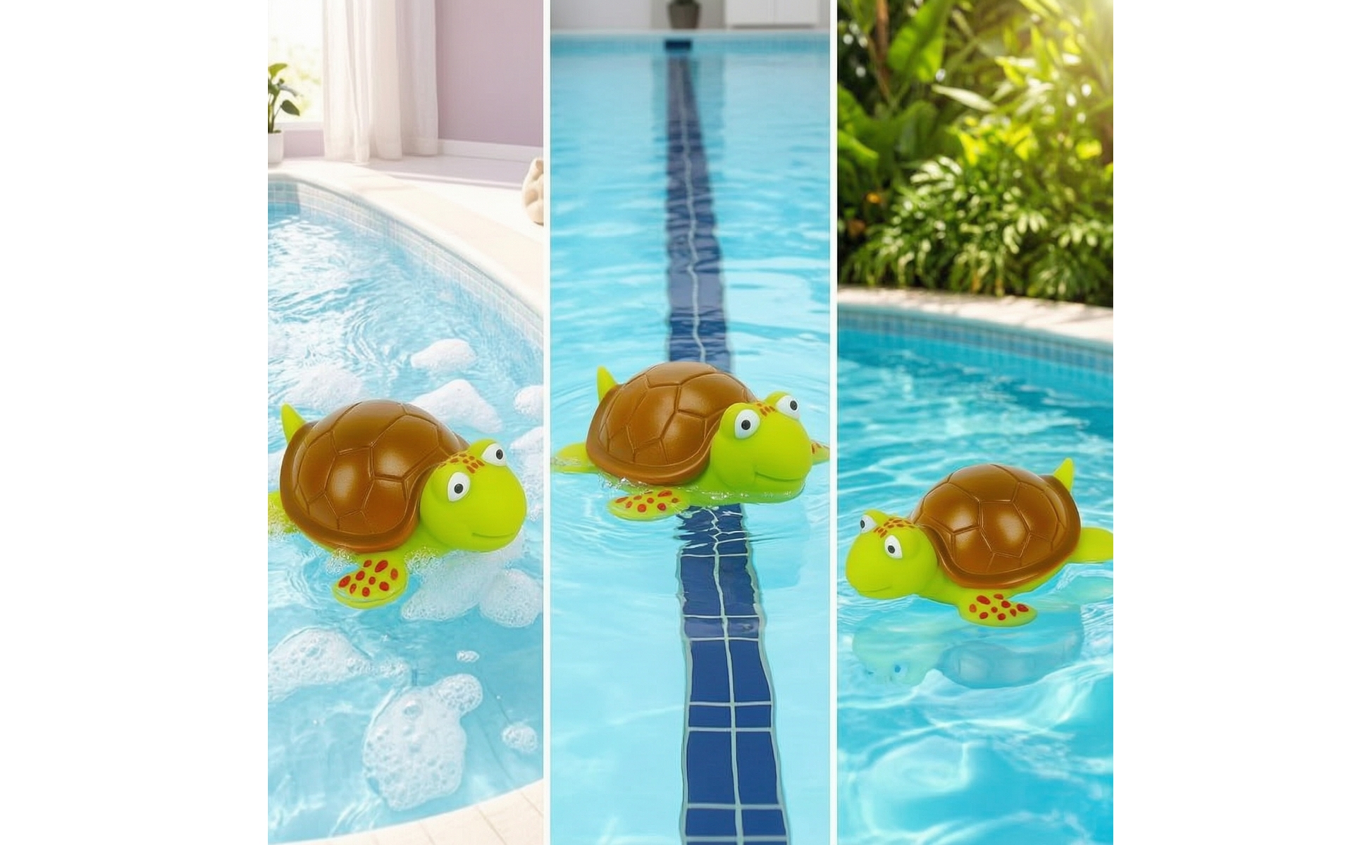 Schwimmendes Thermometer mit Schildkröte schwimmend Schwimmthermometer Analog