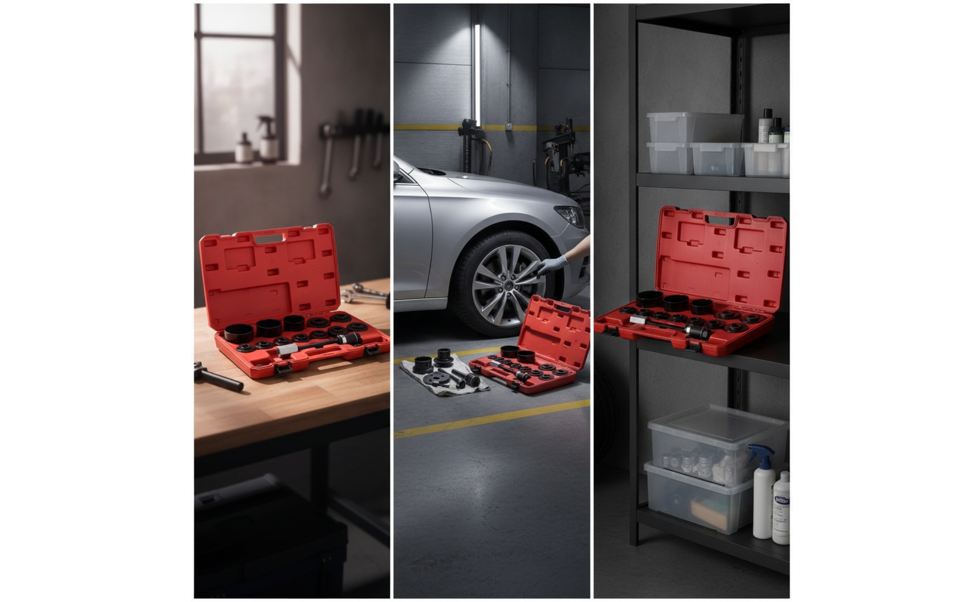 Wheel Bearing Removal and Installation Kit Organized for Mechanics, DIYers