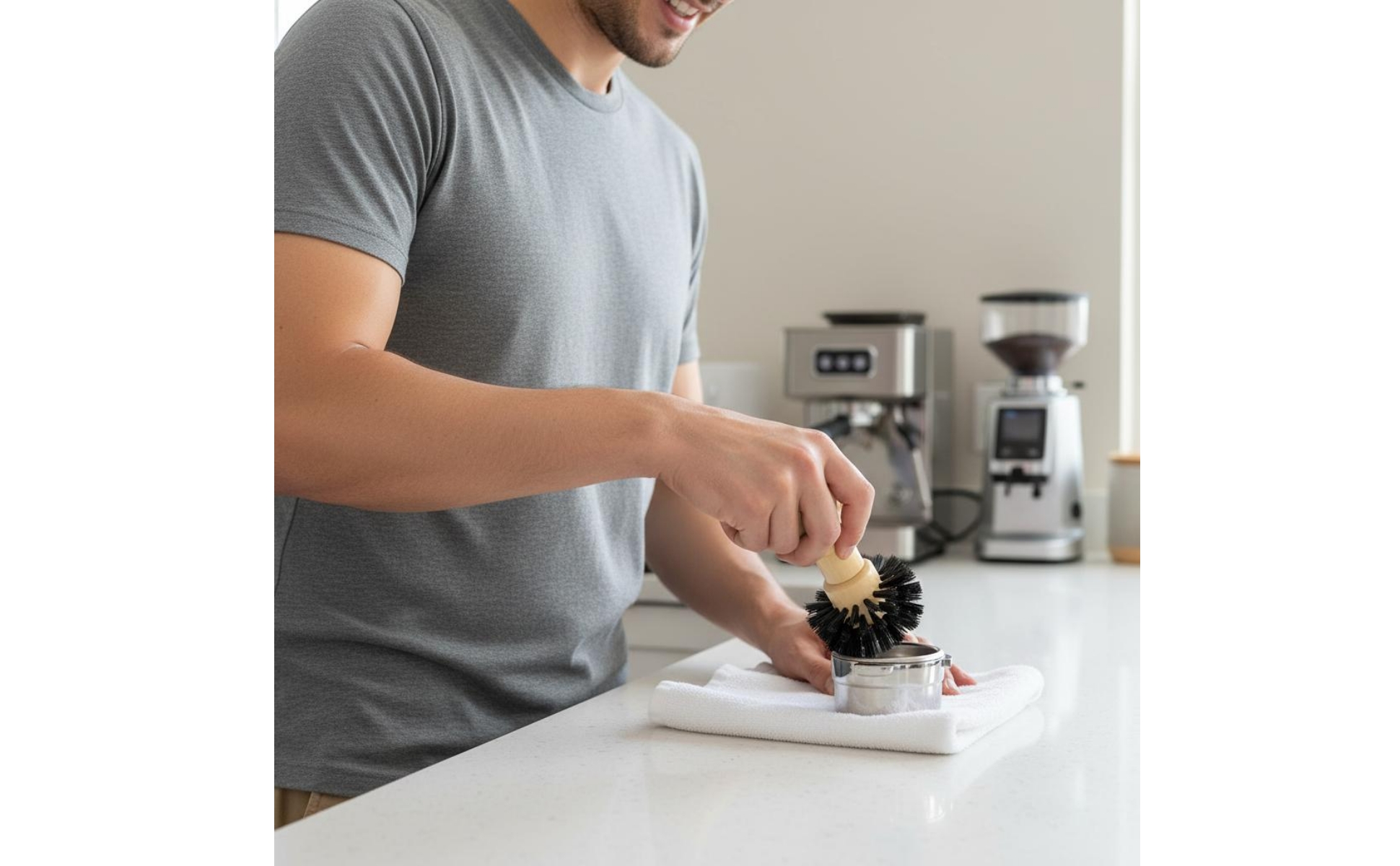 Siebträgerbürste strapazierfähige Nylonborsten für Café, Heimküche, Baristas