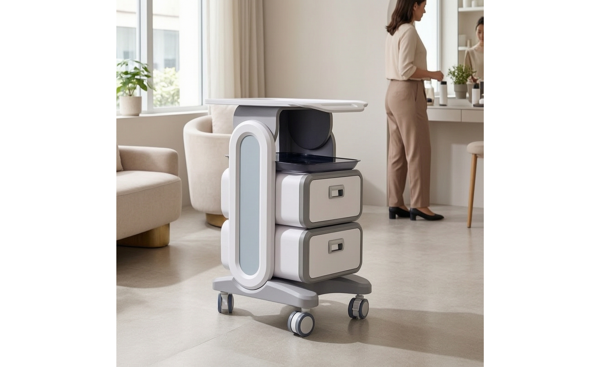 Salon Cart with Drawers Portable Rolling Salon Cart Multipurpose for Salons