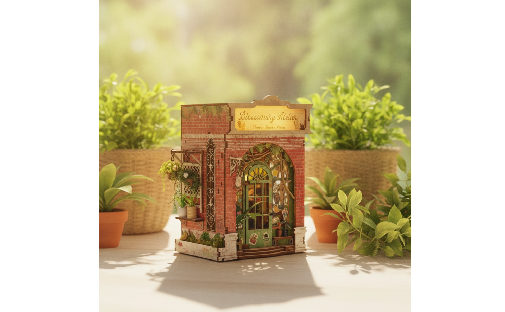 Book Nook Kit with Flower Shop 3D DIY Book Nook Kit Lighted for Crafters, Adults