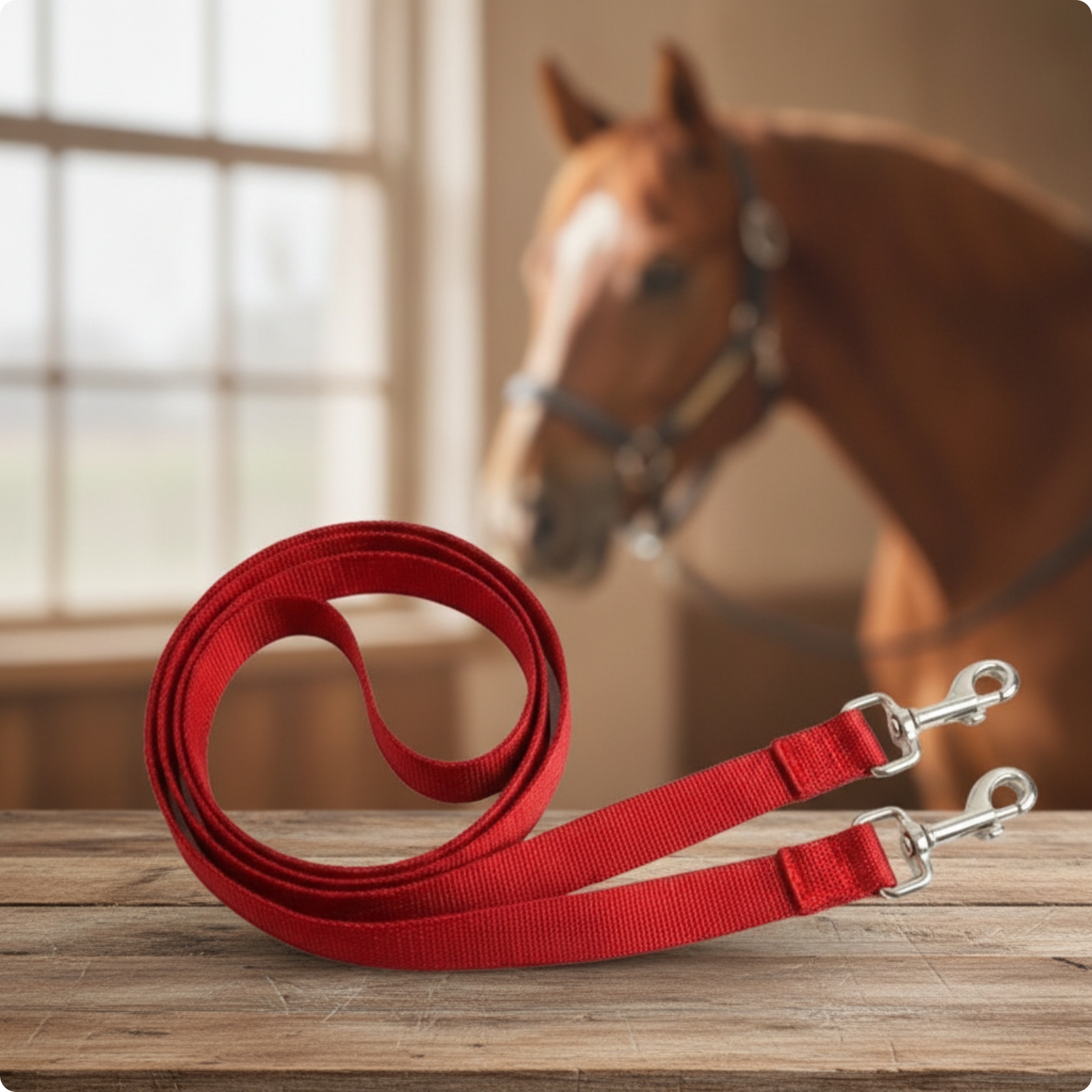 Gurtband-Führstrick strapazierfähig Pferdeleine mit Karabiner langlebig