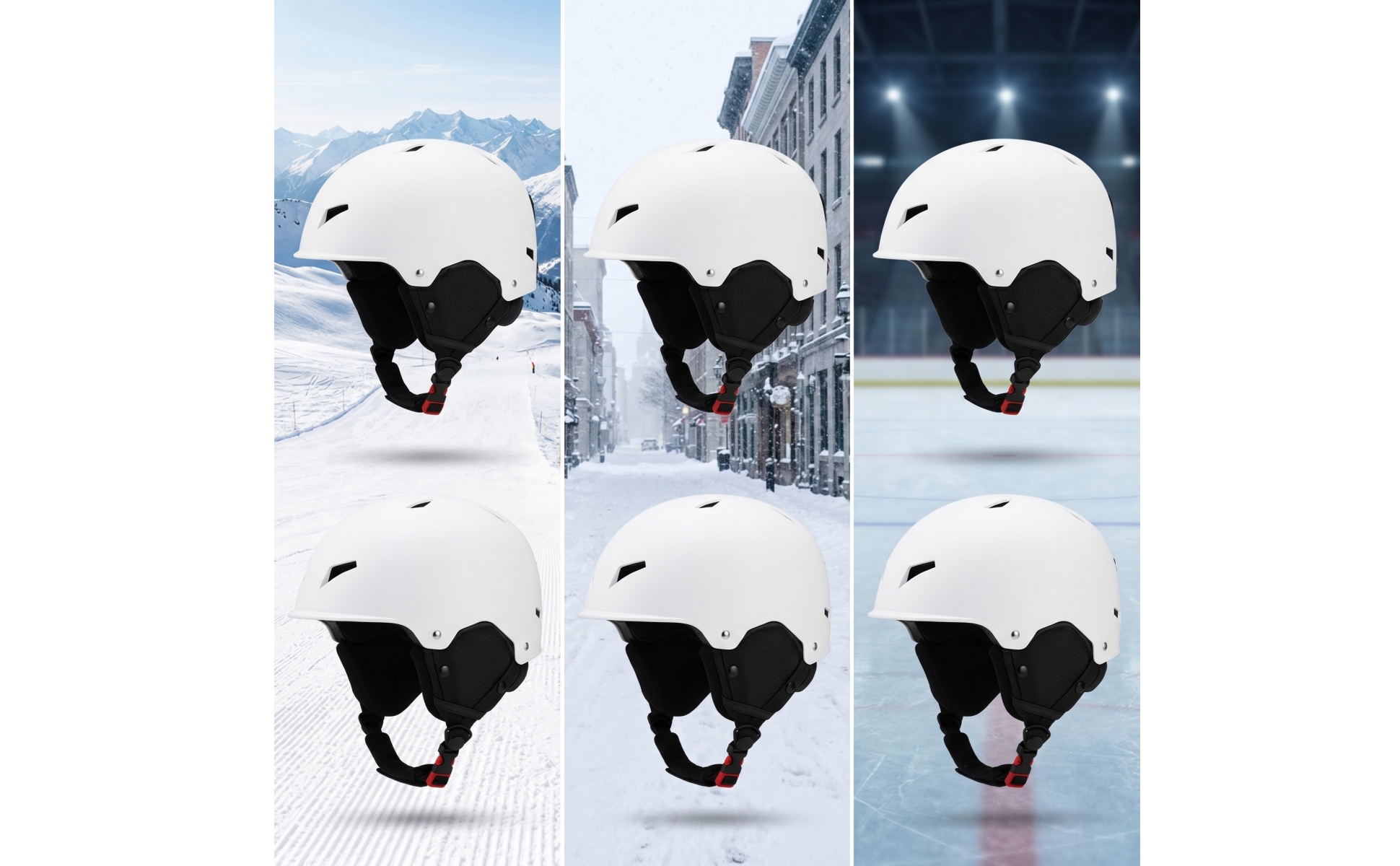 Helm mit Ohrenschützern Gefüttert Skihelm Verstellbar für Skifahrer, Snowboarder