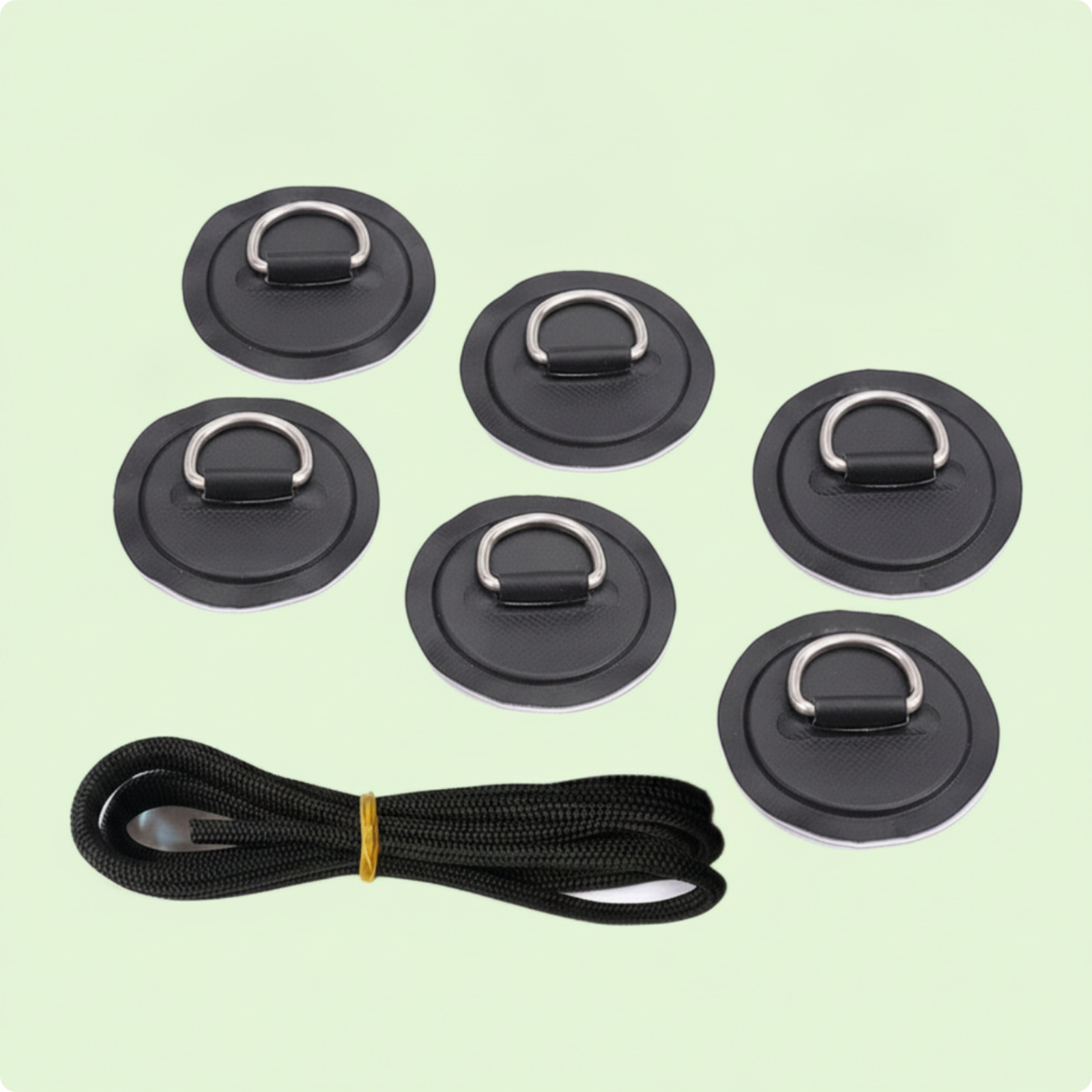 6 Stück D-Öse-Pad mit Edelstahlring PVC Zubehör Edelstahl für Stehpaddelbrett