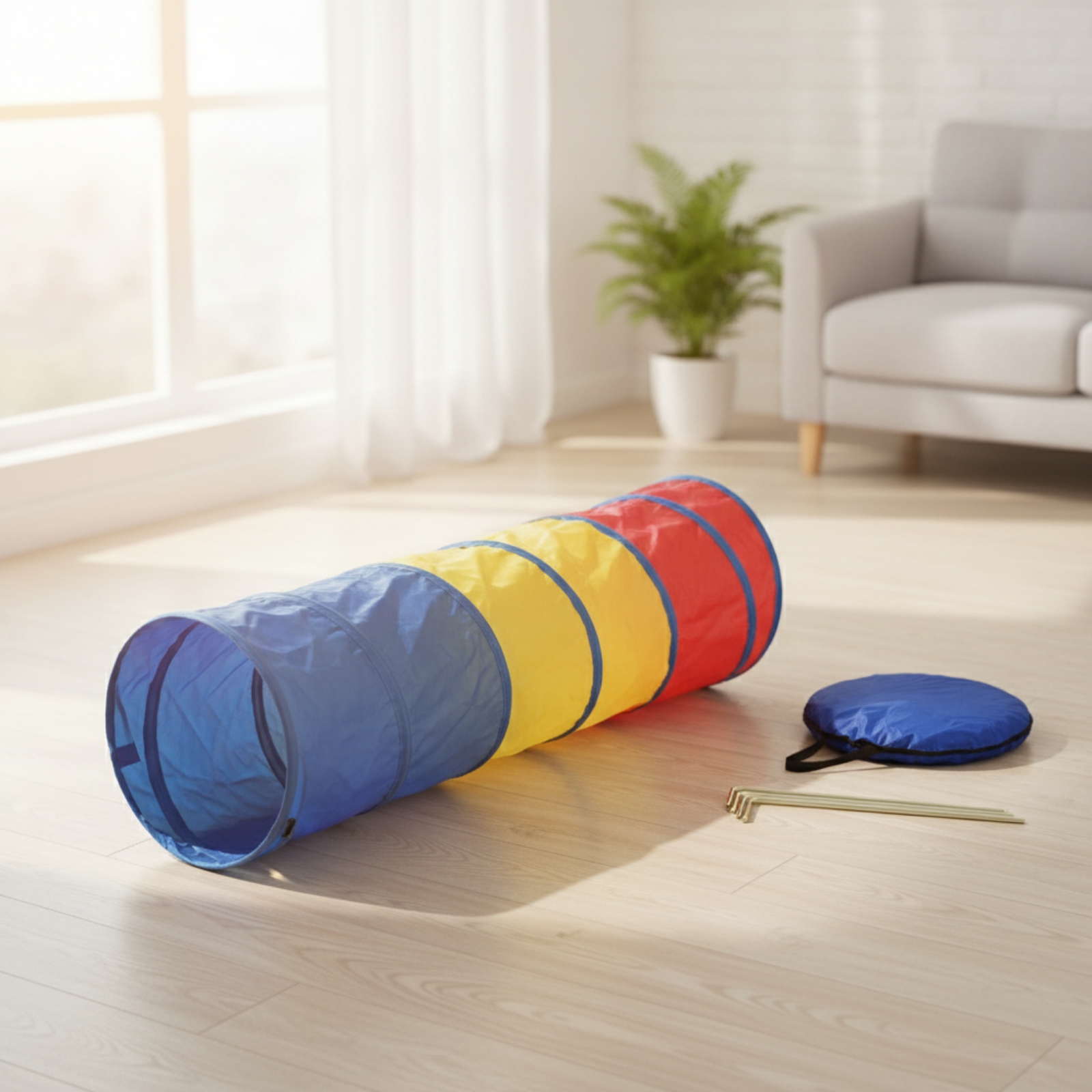 Tunnel with Ground Spikes Lightweight Dog Tunnel with Stakes Indoor for - Produktbild 1