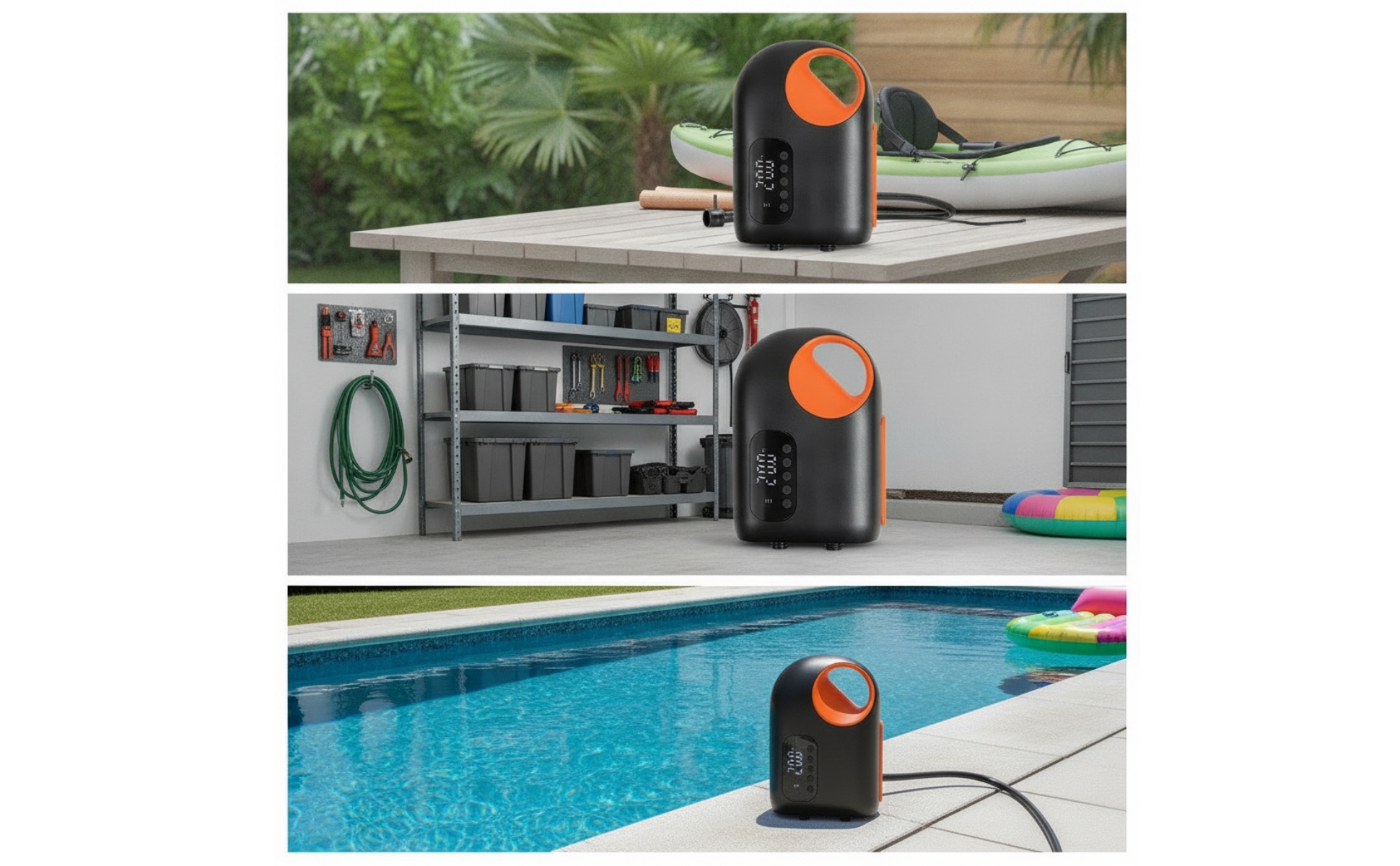 Air Pump with Digital Display 12V Lithium Air Pump Portable for Camping, Campers