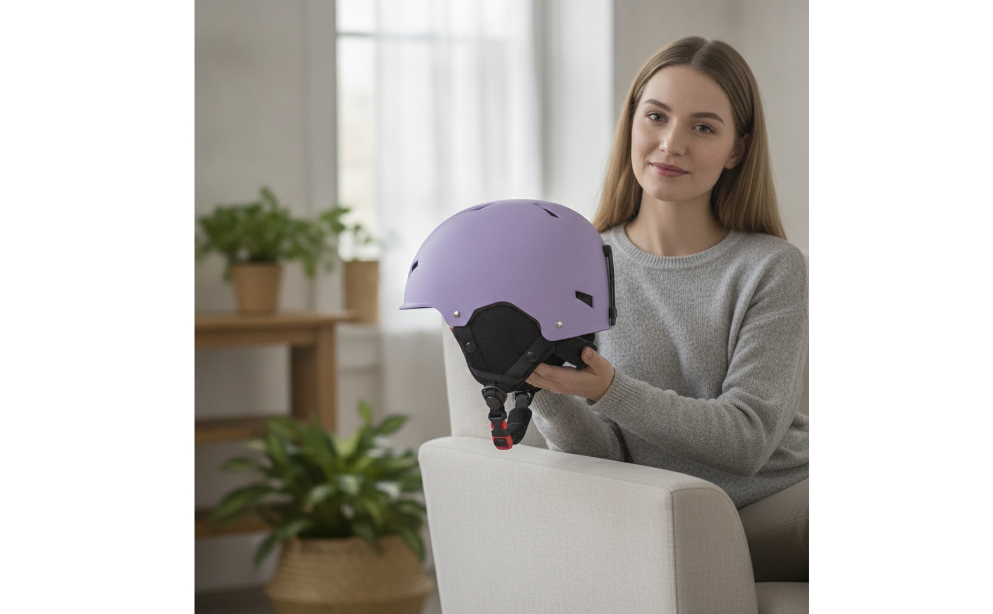 Helm mit Ohrenschützern Gefüttert Skihelm Verstellbar für Skifahrer, Snowboarder
