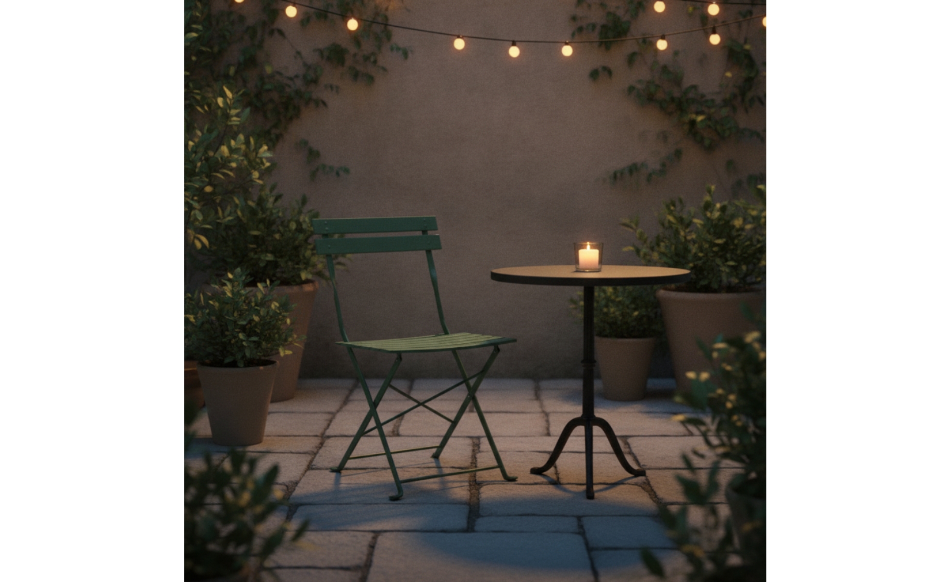 Folding Cafe Chair Foldable Cafe Chair Space-Saving for Balcony, Garden