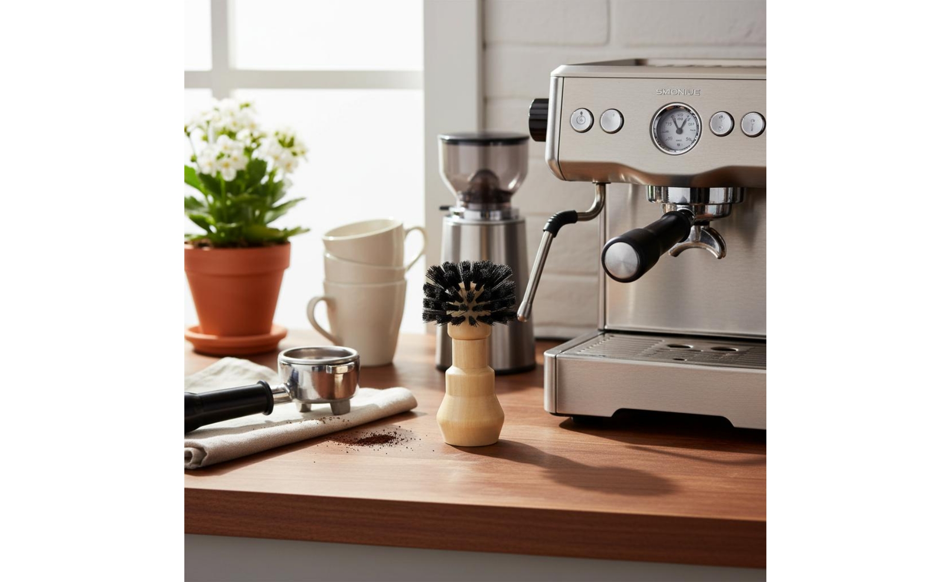 Siebträgerbürste strapazierfähige Nylonborsten für Café, Heimküche, Baristas
