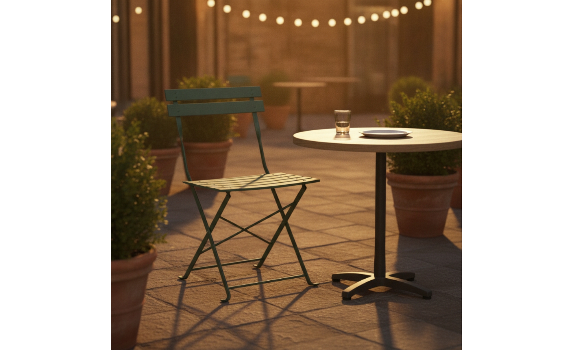 Folding Cafe Chair Foldable Cafe Chair Space-Saving for Balcony, Garden