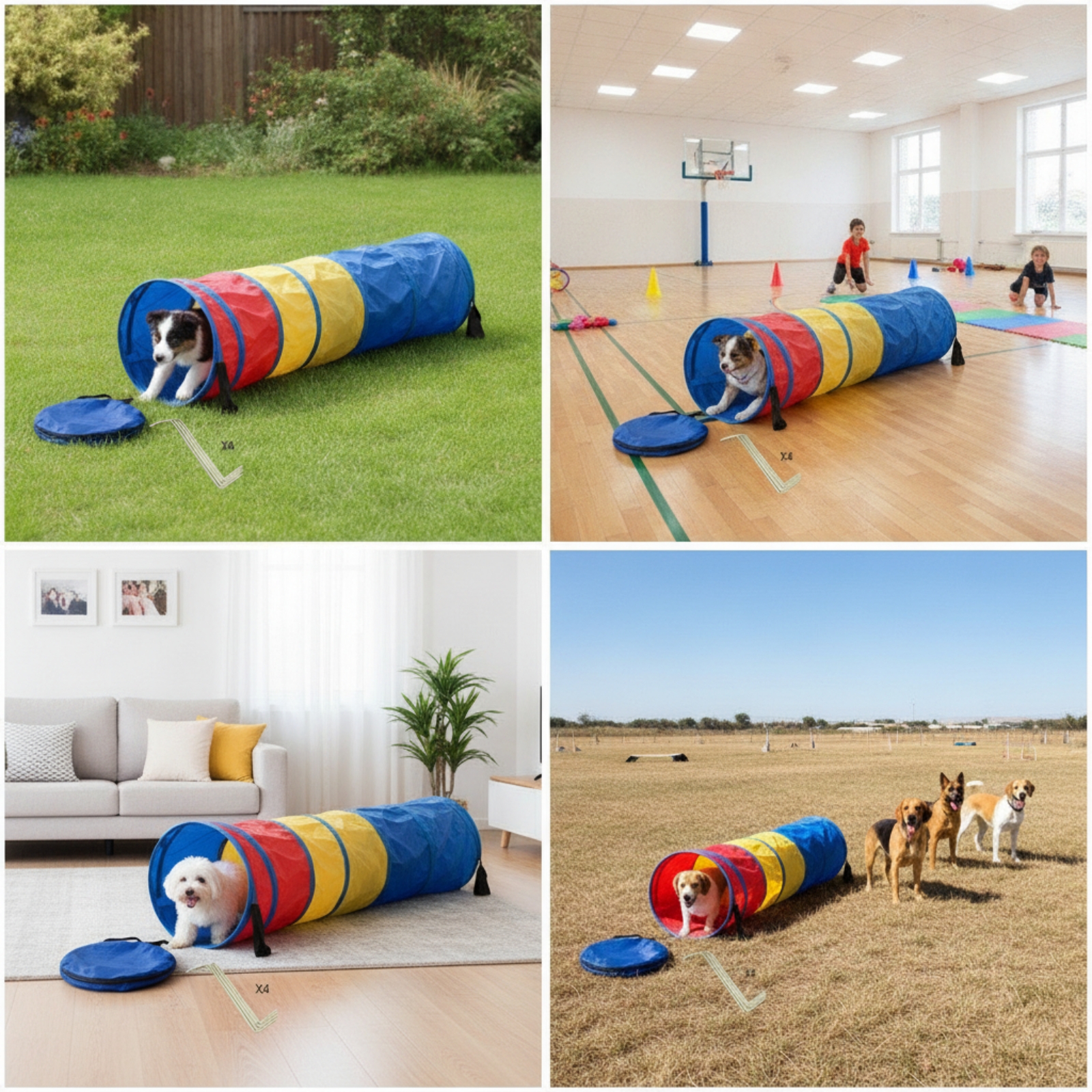 Tunnel with Ground Spikes Lightweight Dog Tunnel with Stakes Indoor for - Produktbild 5
