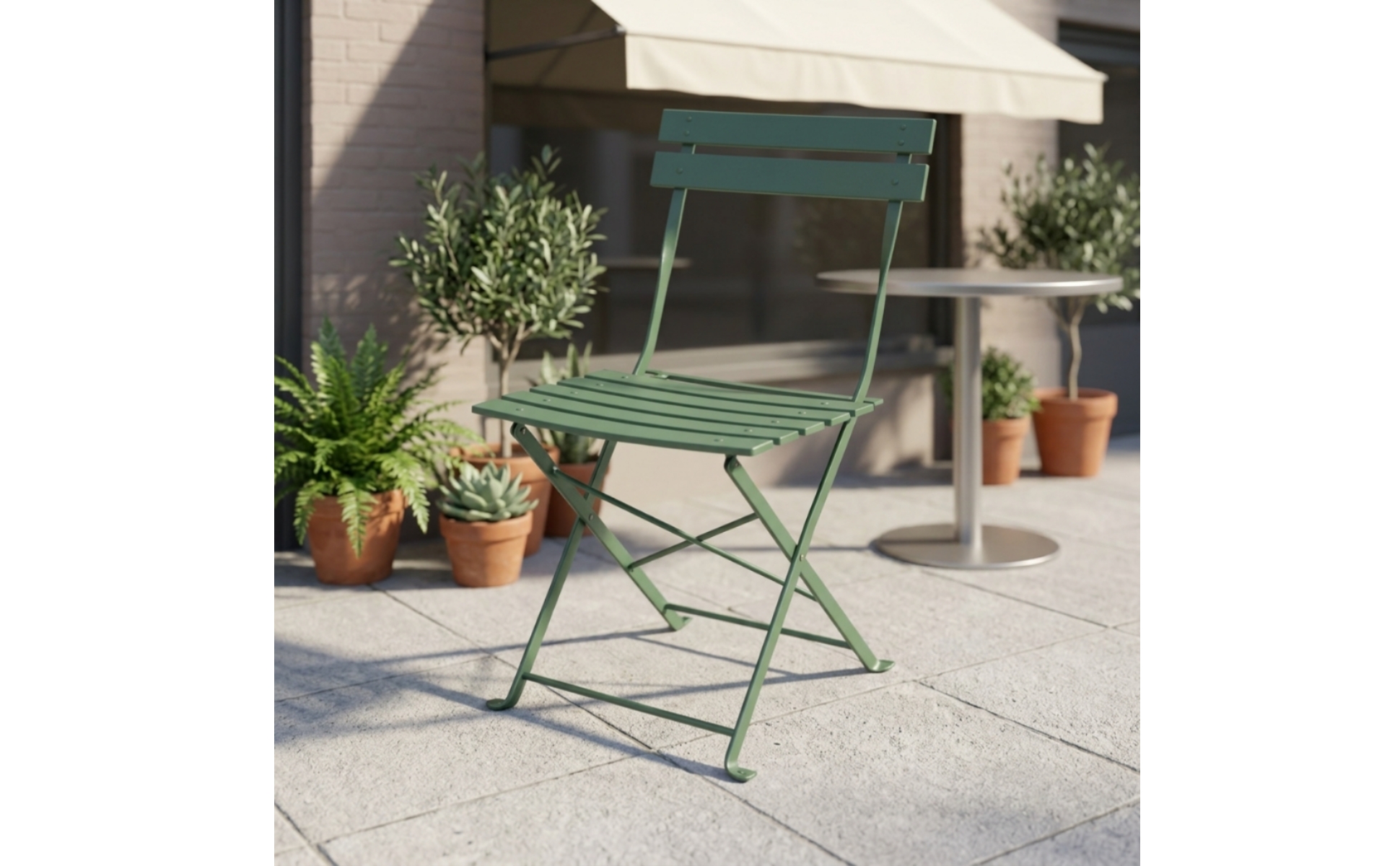 Folding Cafe Chair Foldable Cafe Chair Space-Saving for Balcony, Garden
