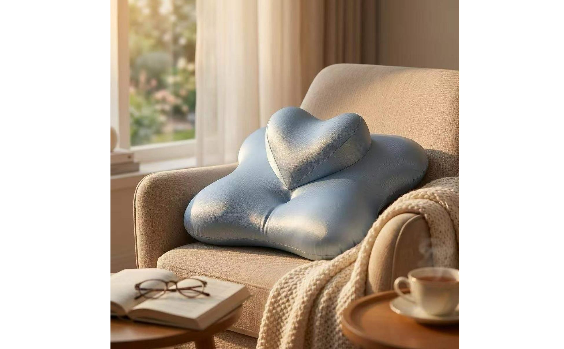 Bauchschläferkissen ergonomisch Kissen in Herzform kühlend für Bett, Sofa