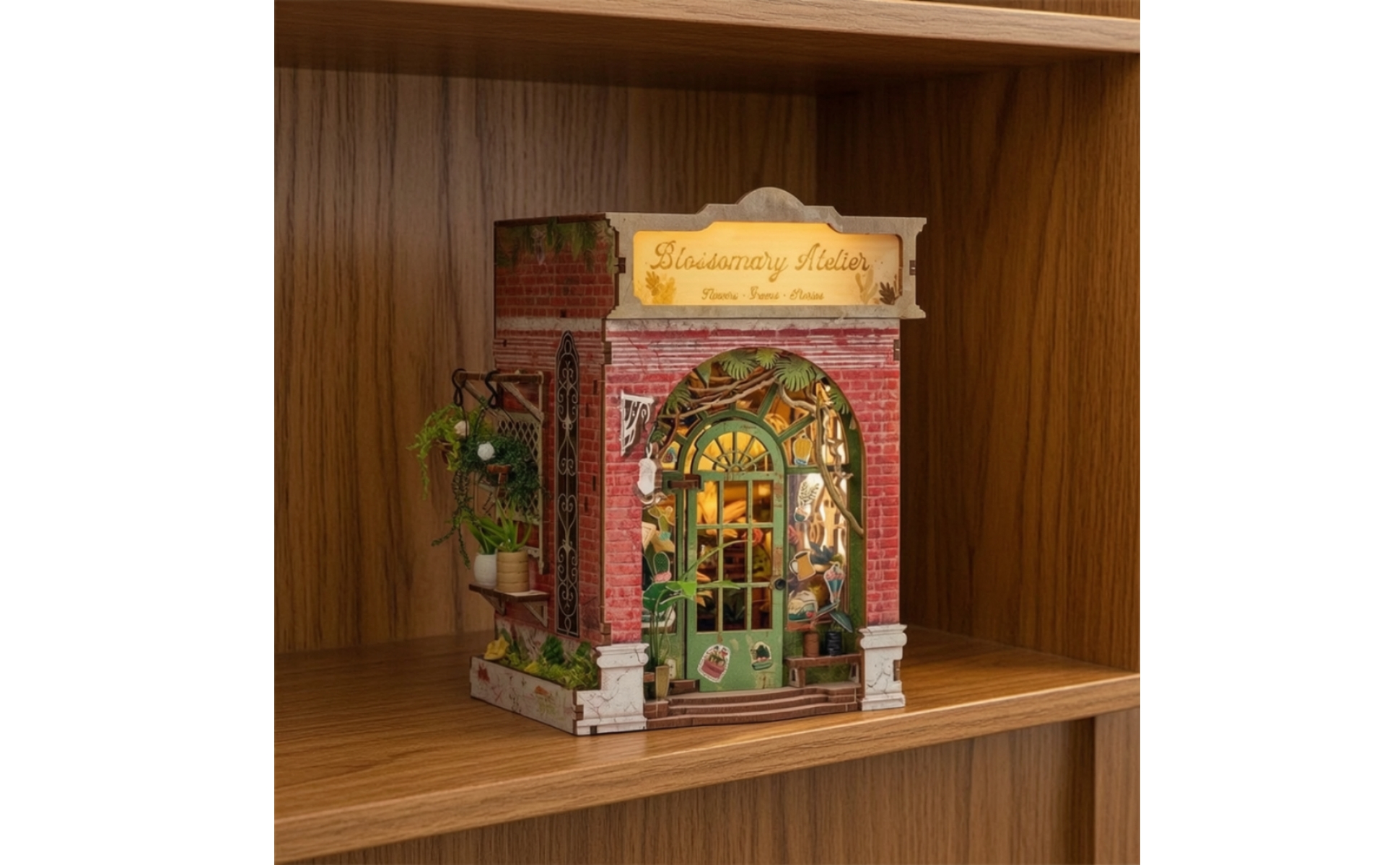 Book Nook Kit with Flower Shop 3D DIY Book Nook Kit Lighted for Crafters, Adults