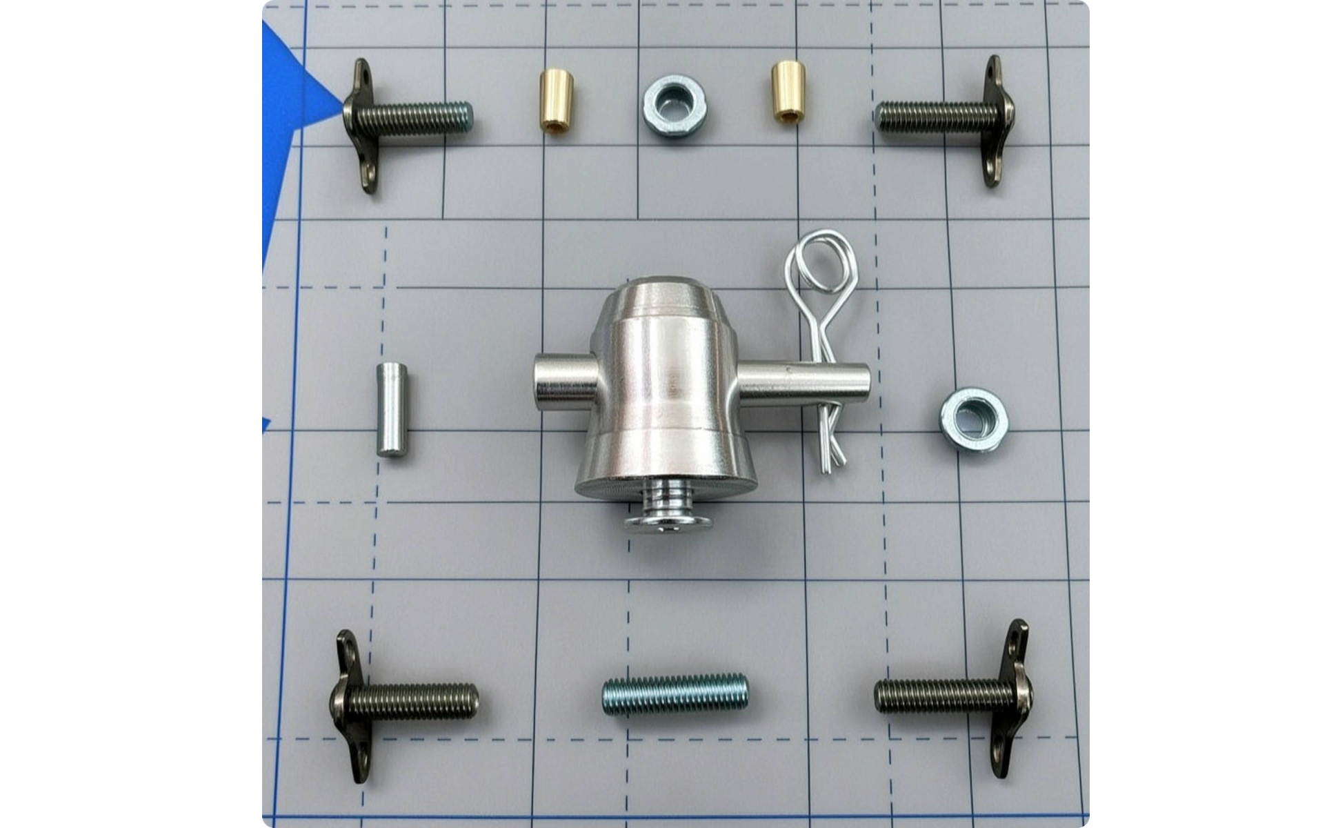 Half-Joint Connector Silver Framework Coupler with Pin Compact