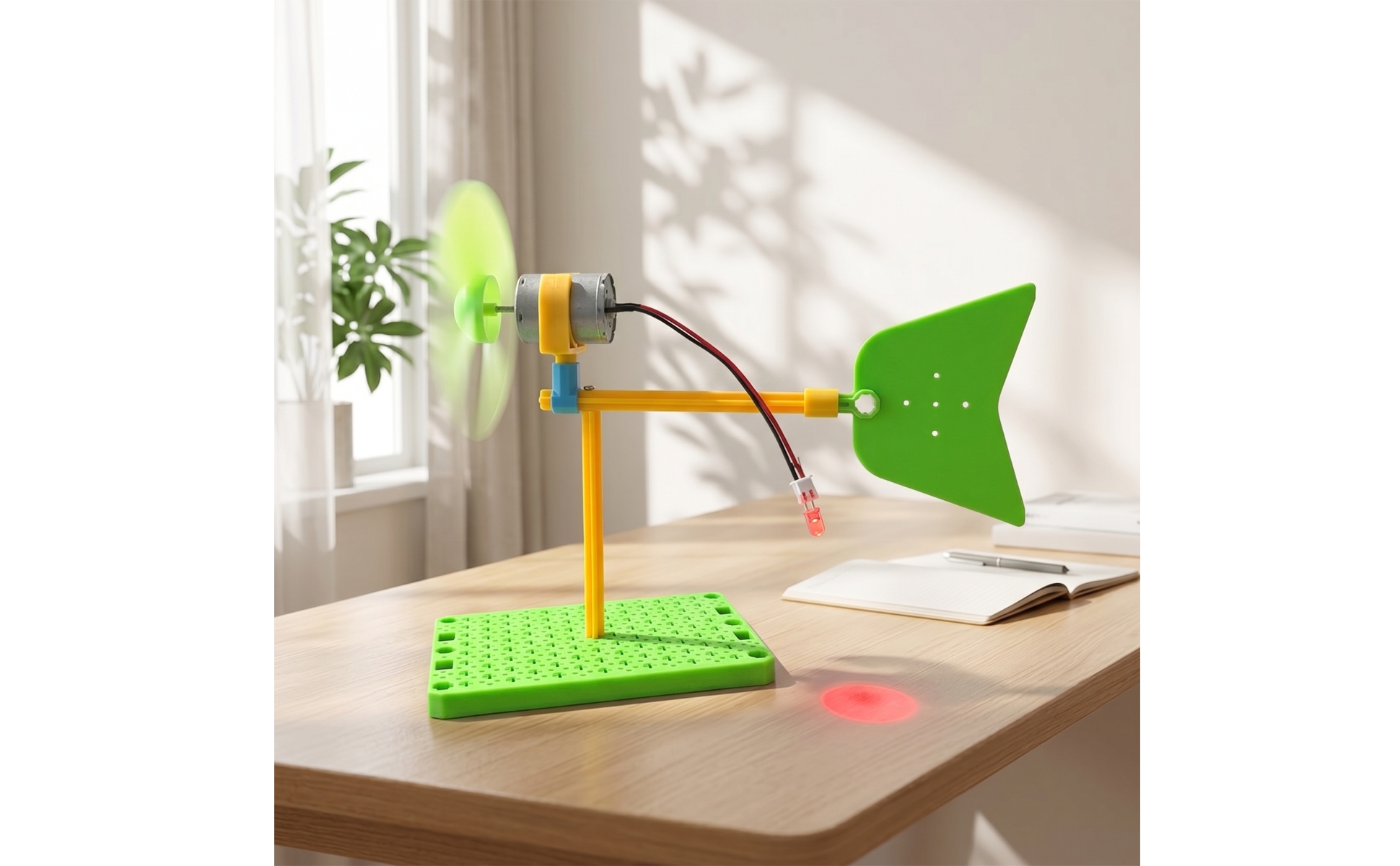 Mini-Windgenerator mit LED Lehrreich DIY-Windkraft-Modell Pädagogisch für Kinder