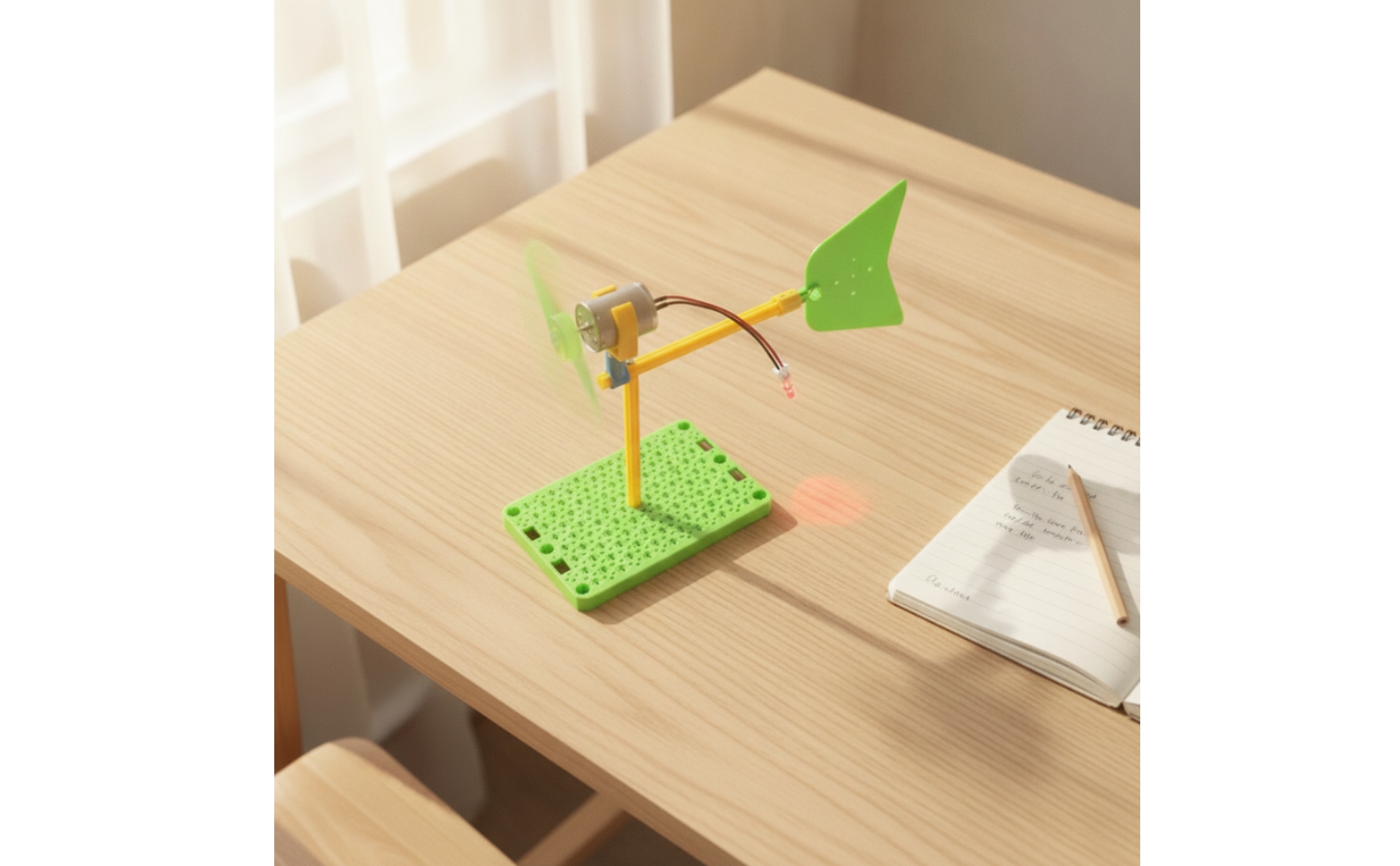 Mini-Windgenerator mit LED Lehrreich DIY-Windkraft-Modell Pädagogisch für Kinder