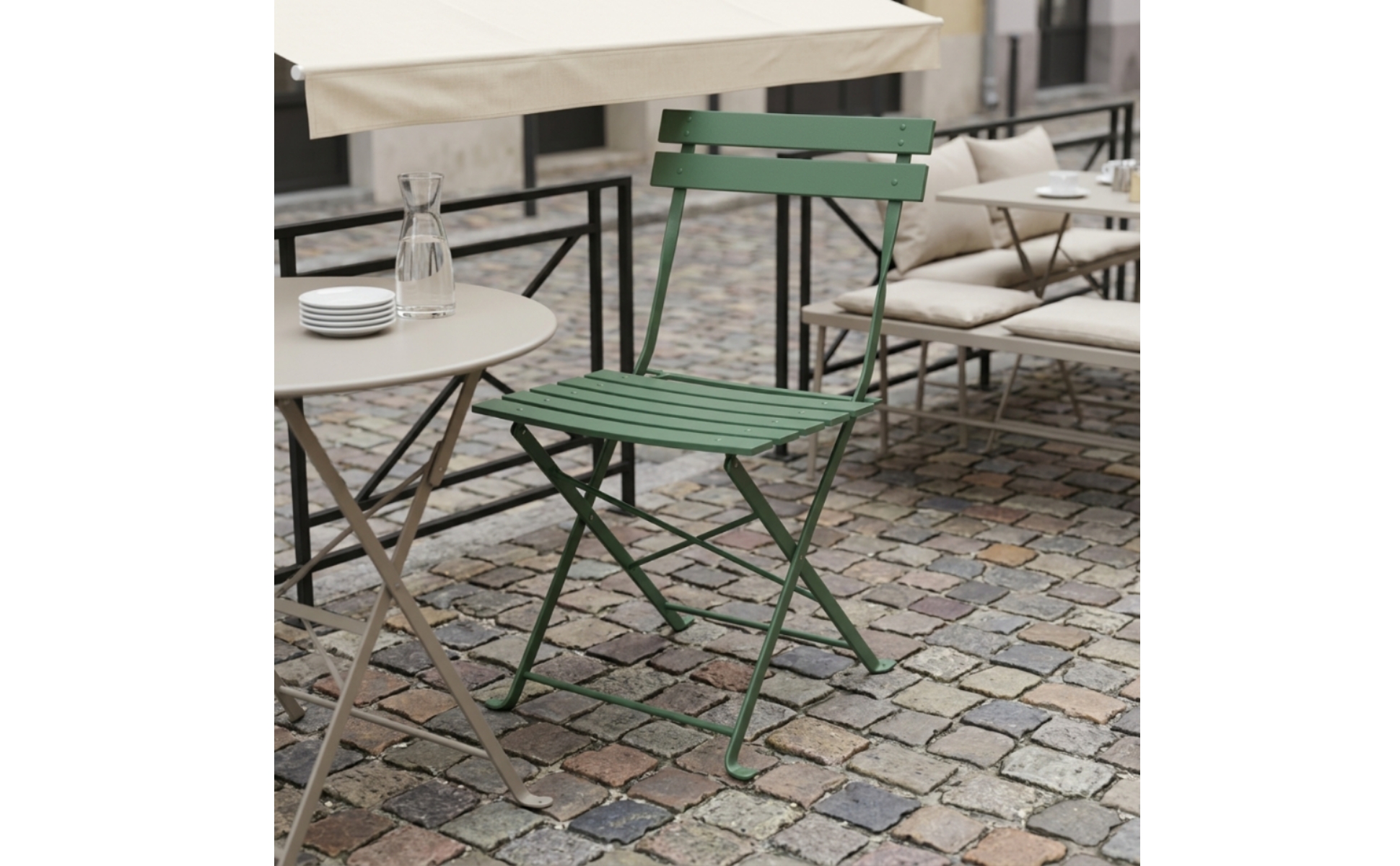 Folding Cafe Chair Foldable Cafe Chair Space-Saving for Balcony, Garden