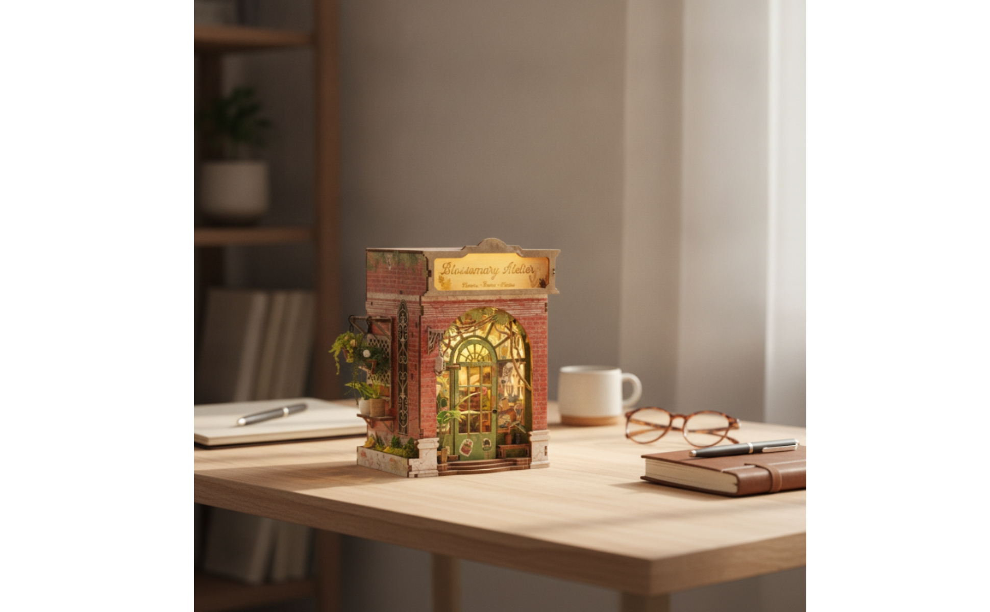 Book Nook Kit with Flower Shop 3D DIY Book Nook Kit Lighted for Crafters, Adults