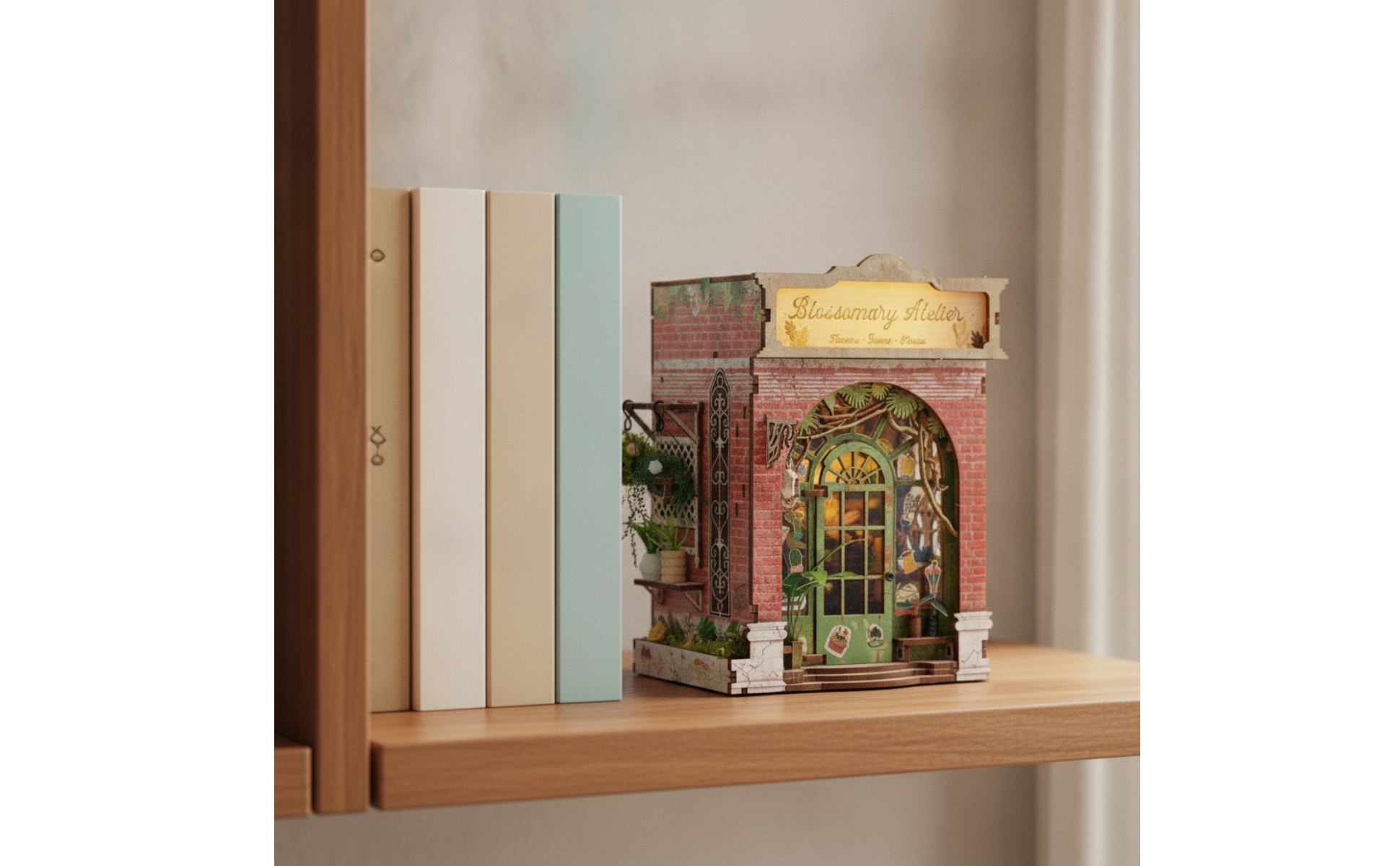 Book Nook Kit with Flower Shop 3D DIY Book Nook Kit Lighted for Crafters, Adults