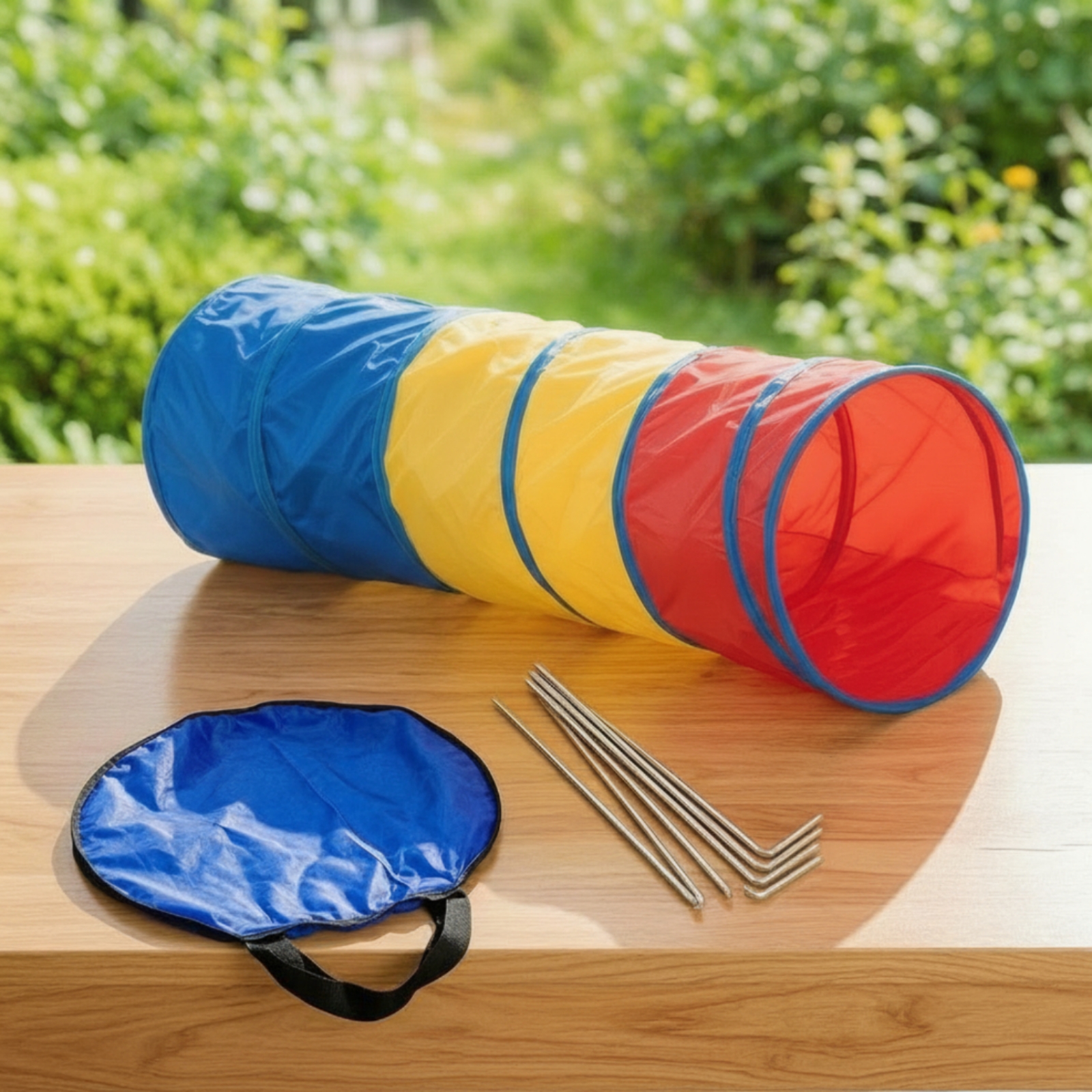 Tunnel with Ground Spikes Lightweight Dog Tunnel with Stakes Indoor for - Produktbild 2