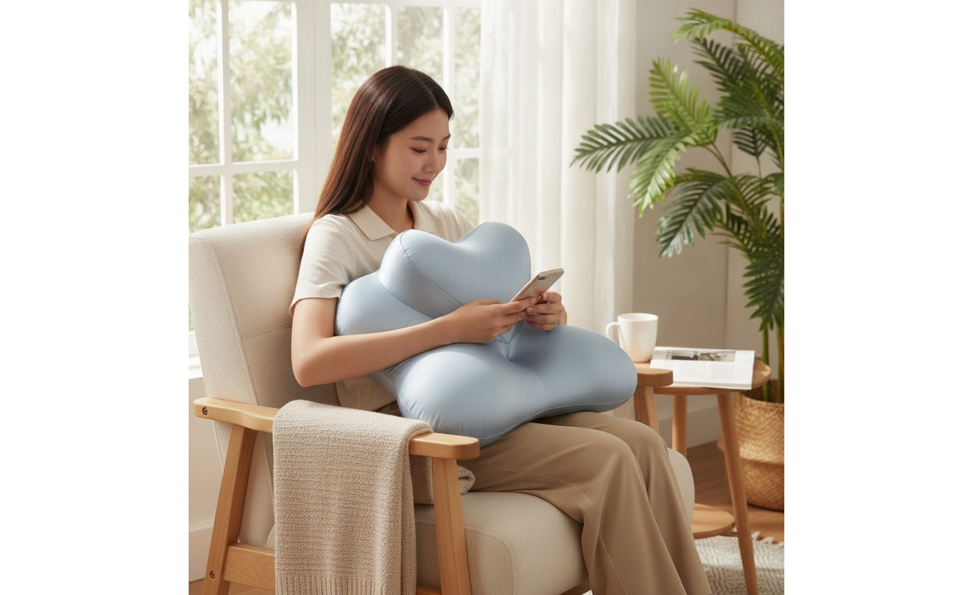 Bauchschläferkissen ergonomisch Kissen in Herzform kühlend für Bett, Sofa