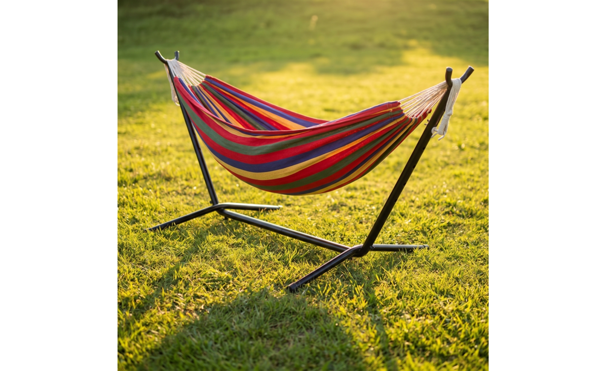 Hanging Bed with Stand 2-Person Freestanding Hanging Bed Portable for Backyard